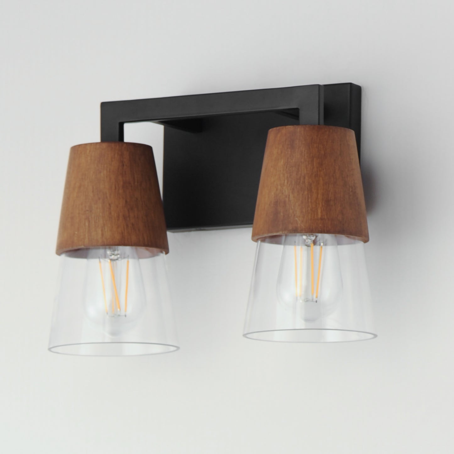 Carpenter 2-Light Bath Vanity Walnut/Black by Maxim Lighting