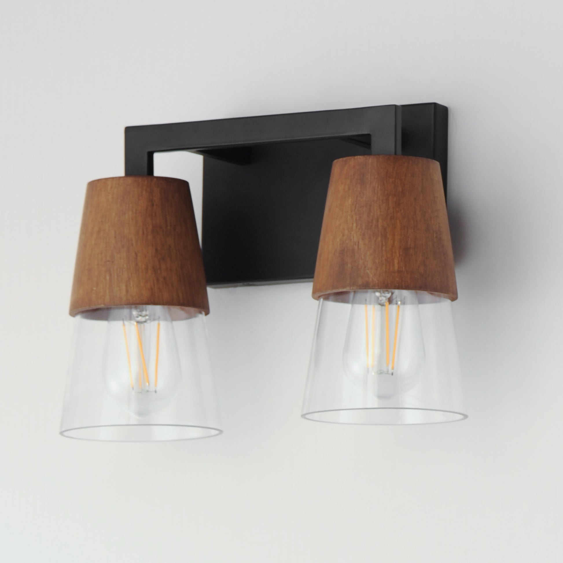 Carpenter 2-Light Bath Vanity Walnut/Black by Maxim Lighting