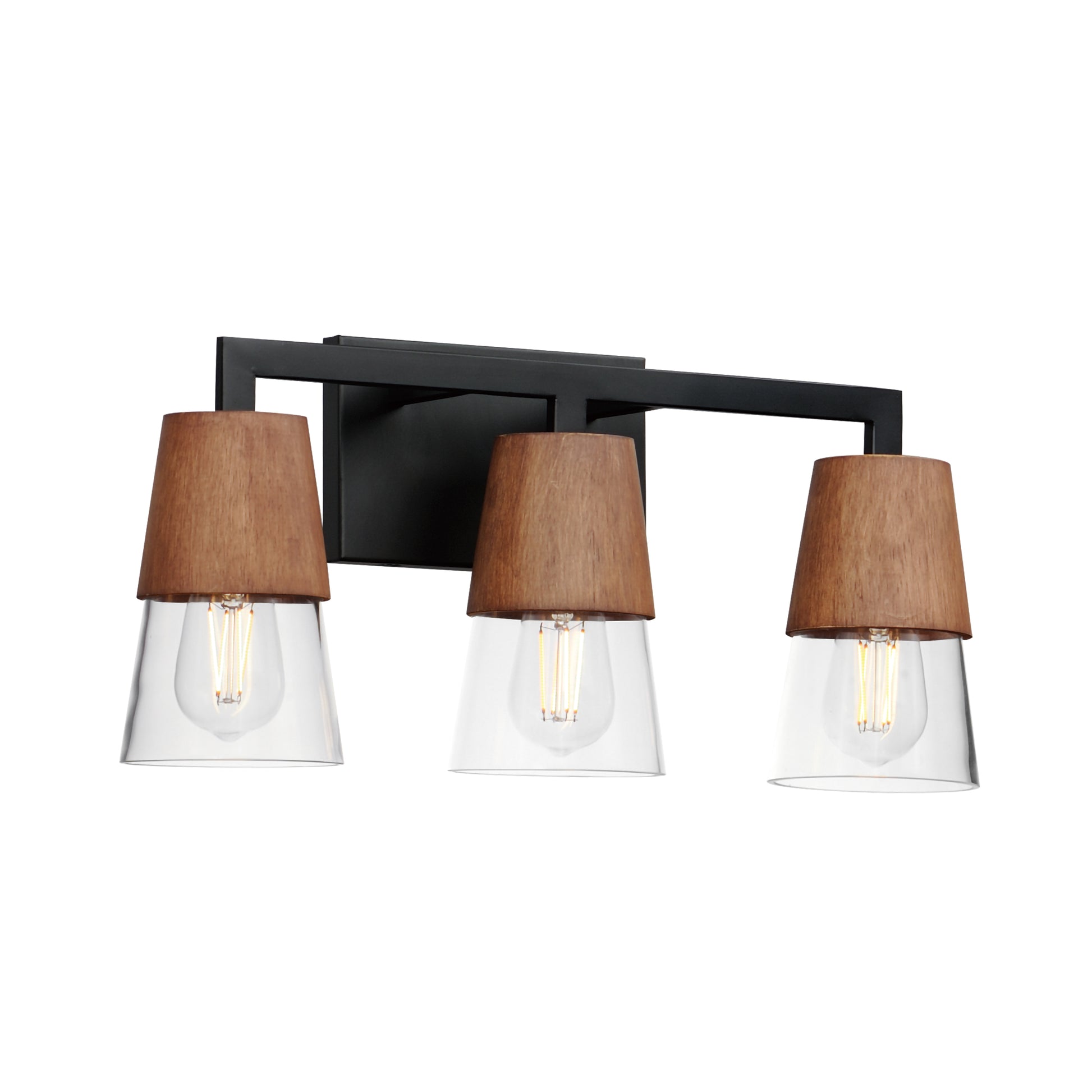 Carpenter 3-Light Bath Vanity Walnut/Black by Maxim Lighting