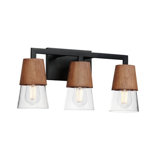 Carpenter 3-Light Bath Vanity Walnut/Black by Maxim Lighting