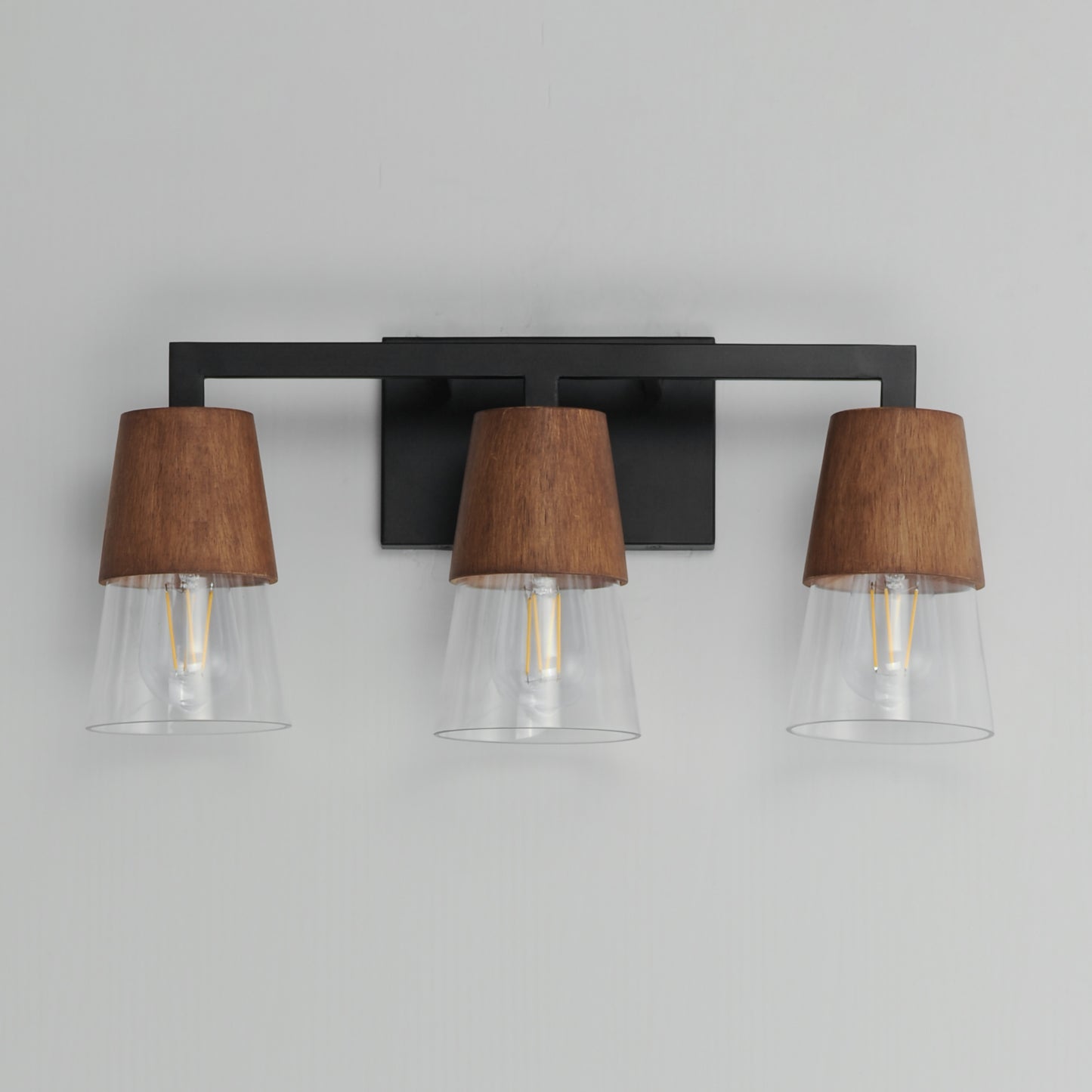 Carpenter 3-Light Bath Vanity Walnut/Black by Maxim Lighting
