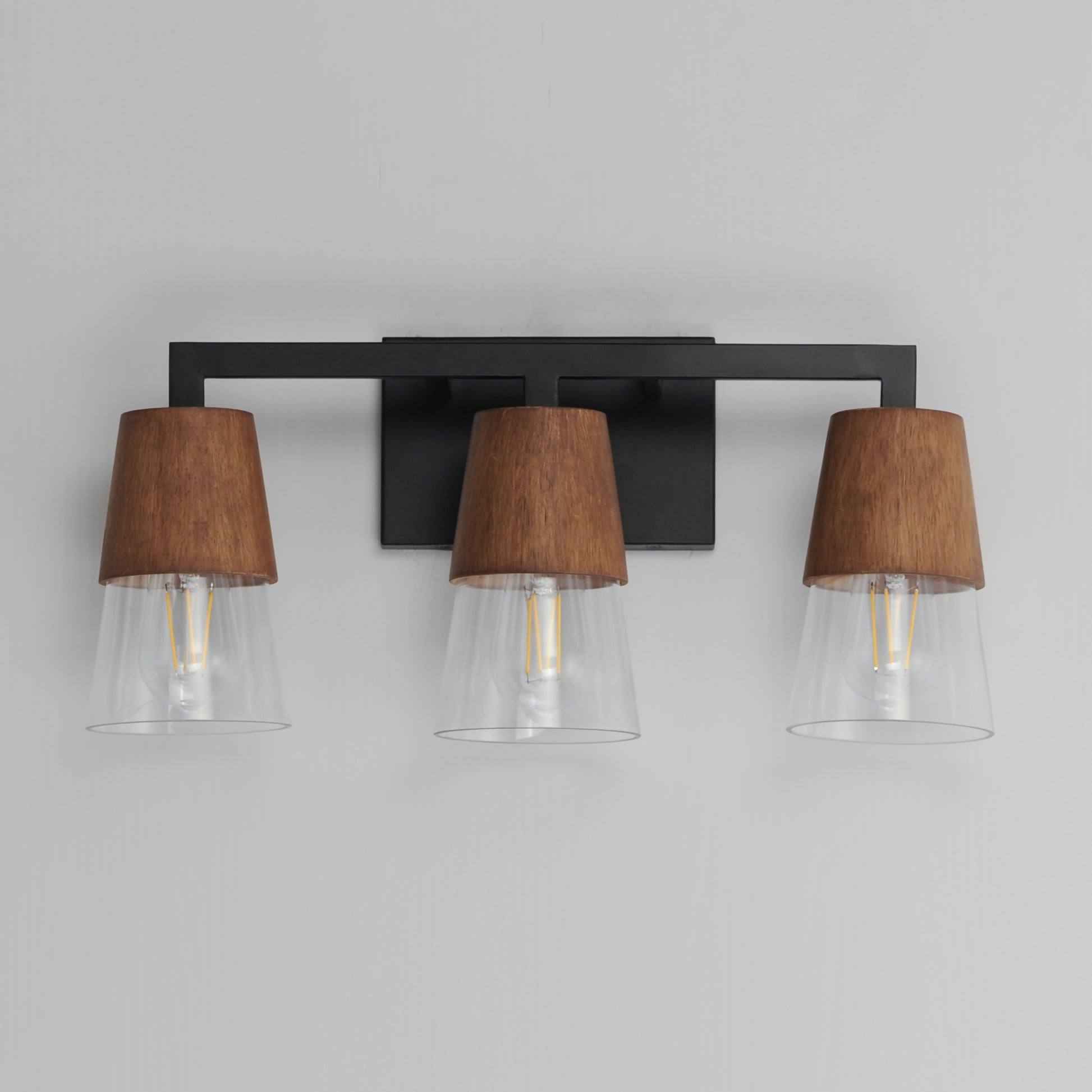 Carpenter 3-Light Bath Vanity Walnut/Black by Maxim Lighting