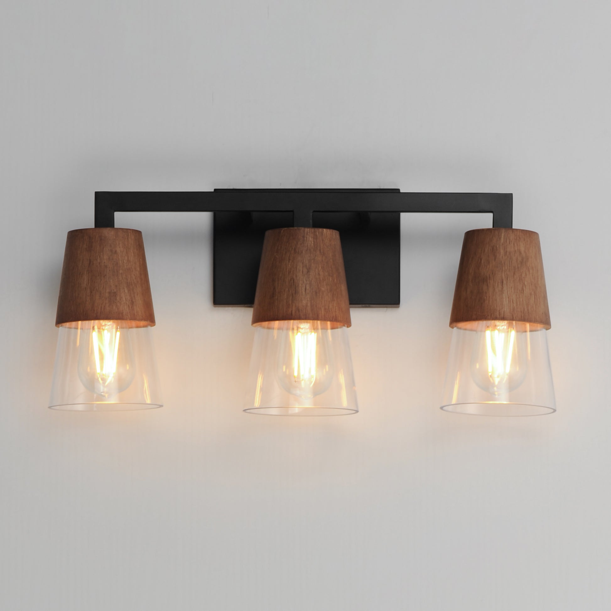 Carpenter 3-Light Bath Vanity Walnut/Black by Maxim Lighting