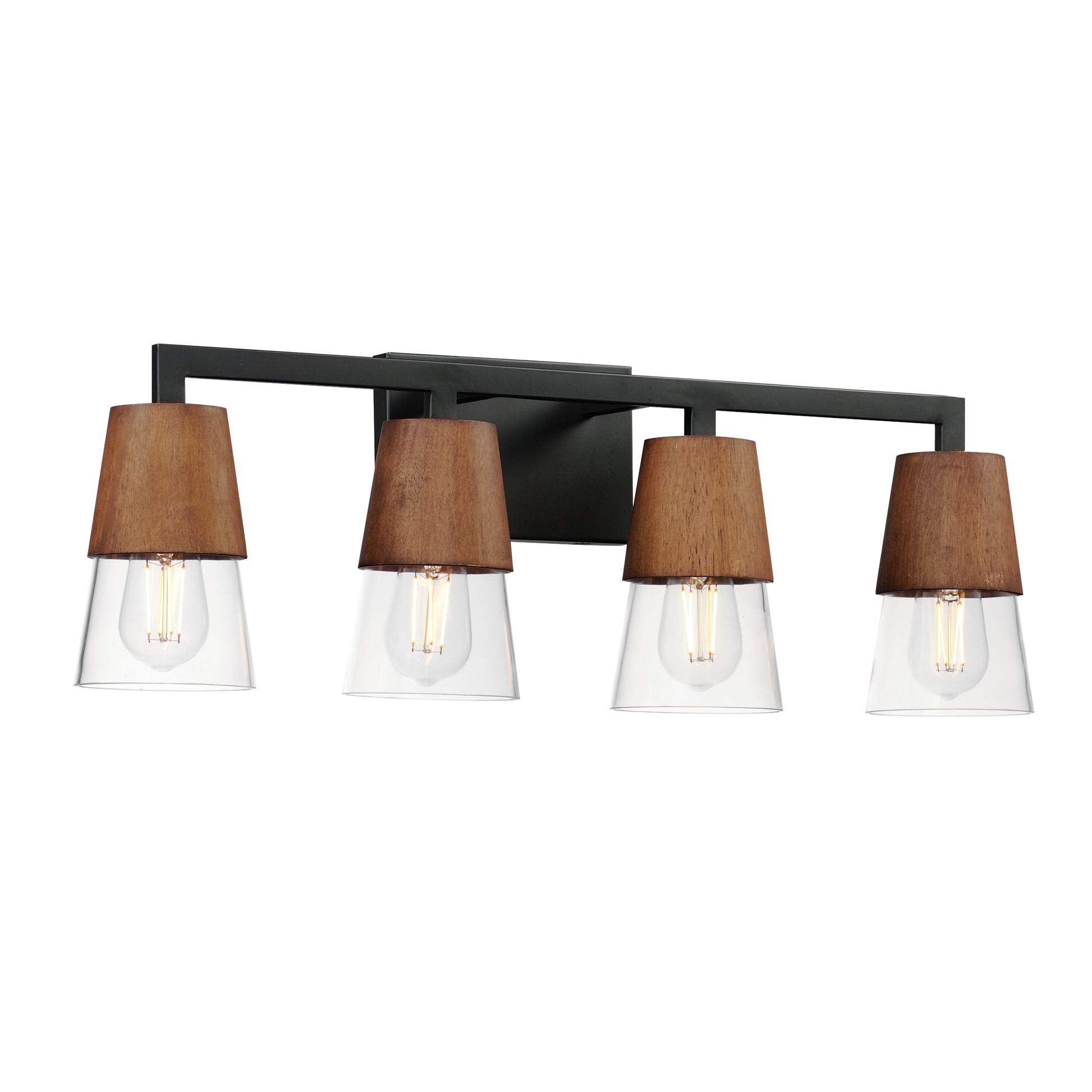 Carpenter 4-Light Bath Vanity Walnut/Black by Maxim Lighting
