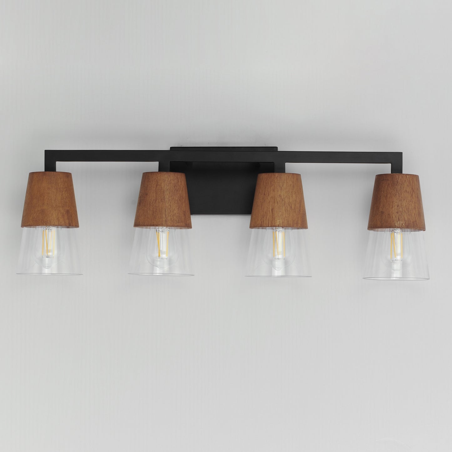 Carpenter 4-Light Bath Vanity Walnut/Black by Maxim Lighting