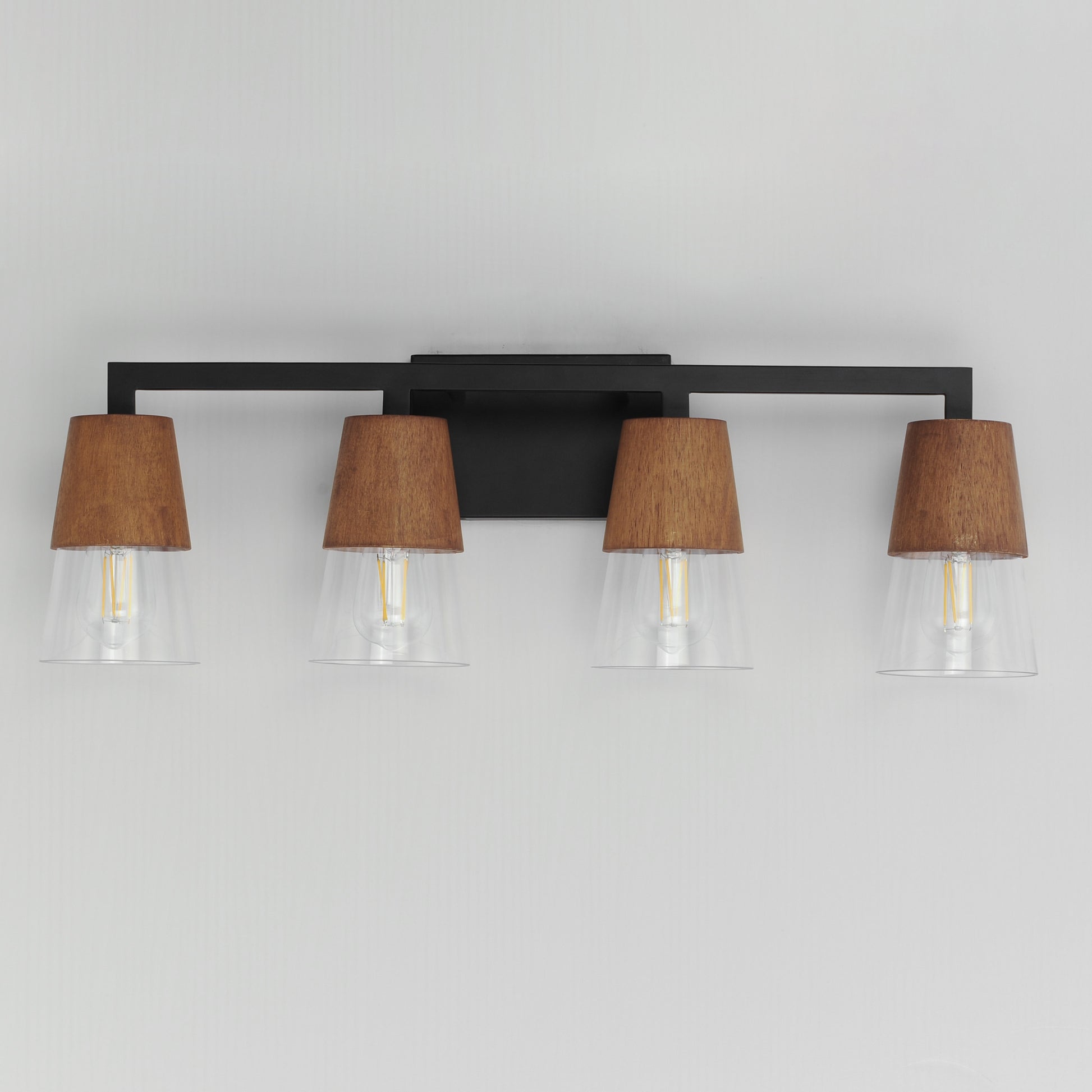 Carpenter 4-Light Bath Vanity Walnut/Black by Maxim Lighting