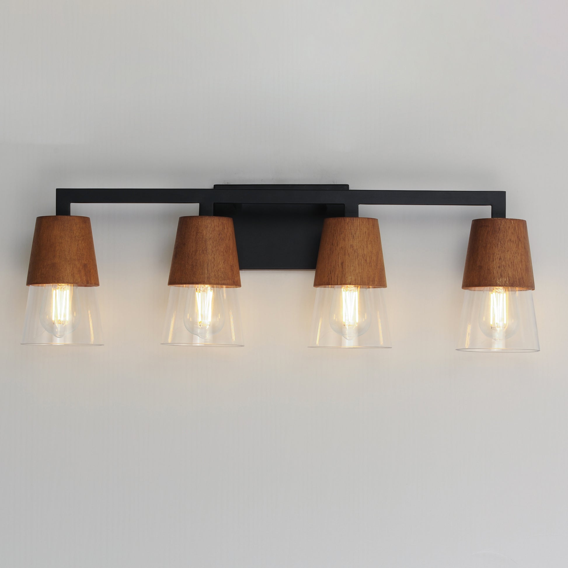 Carpenter 4-Light Bath Vanity Walnut/Black by Maxim Lighting