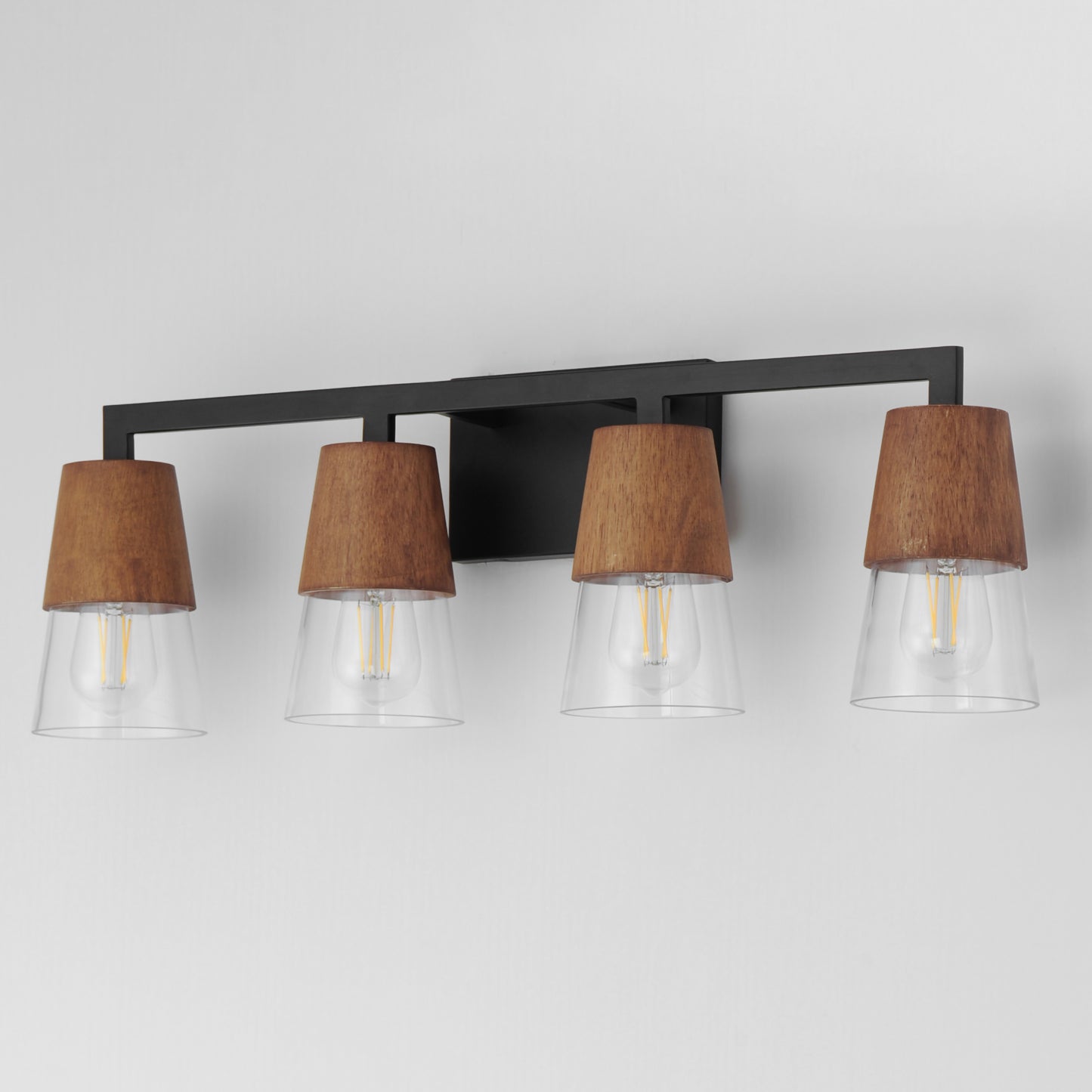 Carpenter 4-Light Bath Vanity Walnut/Black by Maxim Lighting