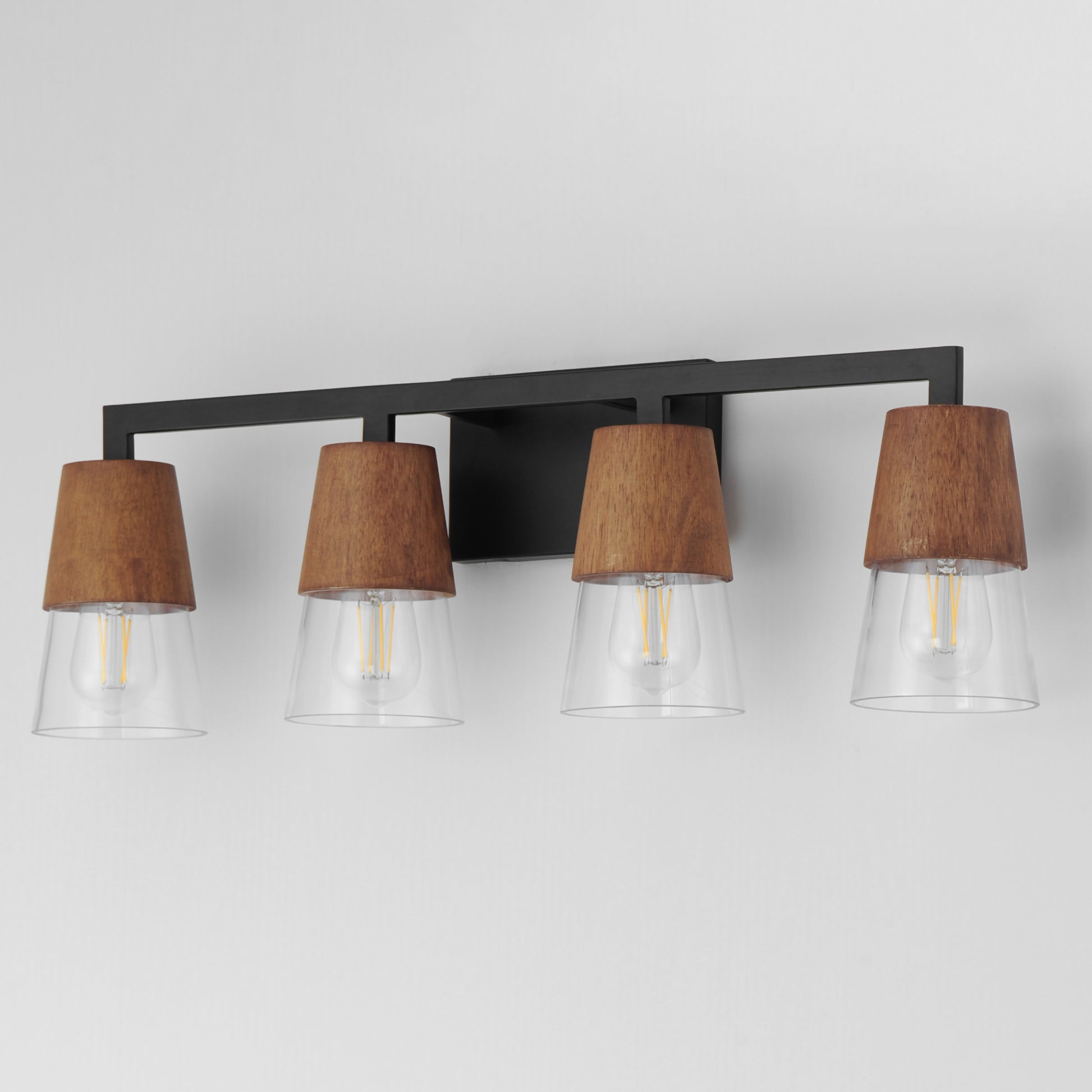 Carpenter 4-Light Bath Vanity Walnut/Black by Maxim Lighting