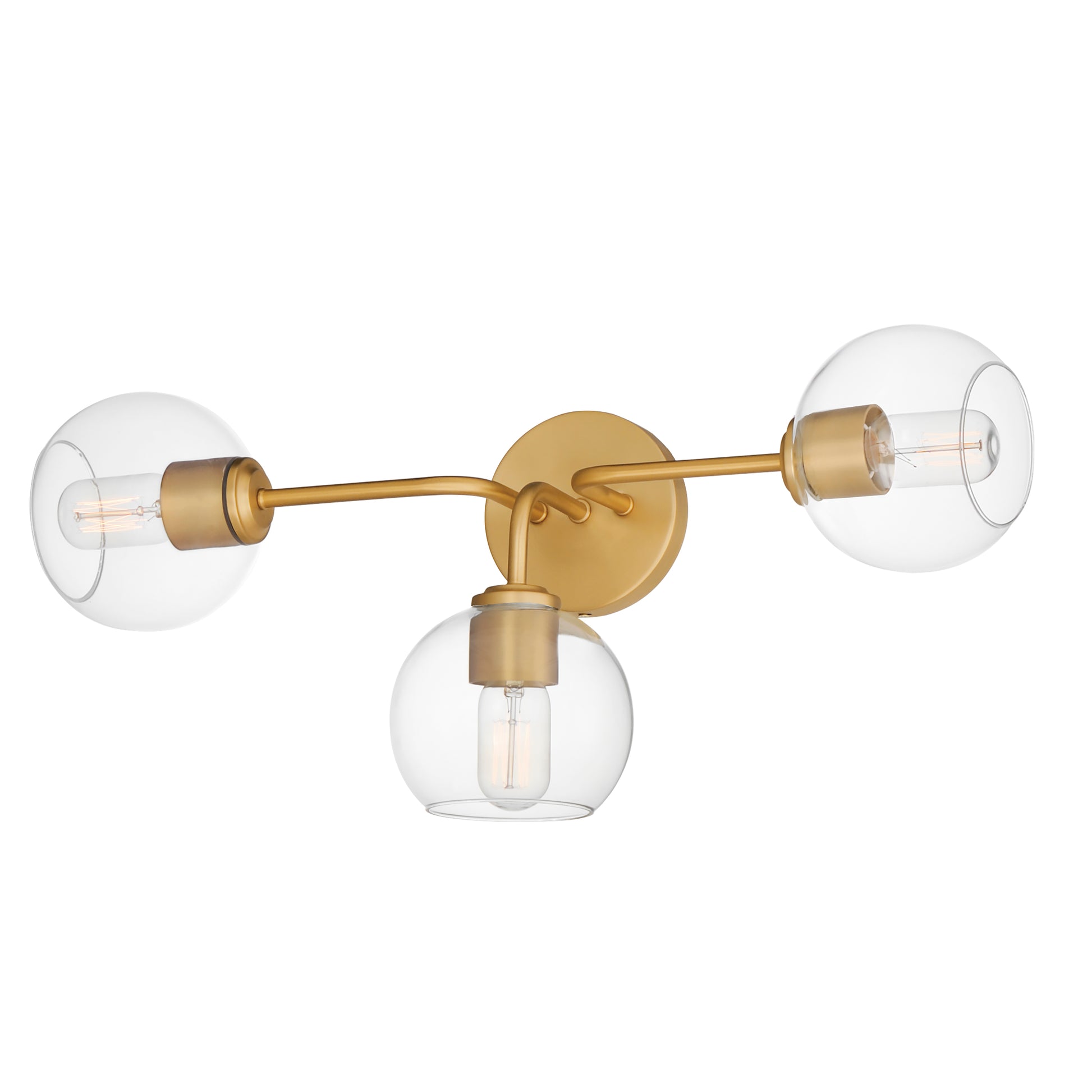 Knox 3-Light Bath Vanity Light Natural Aged Brass by Maxim Lighting