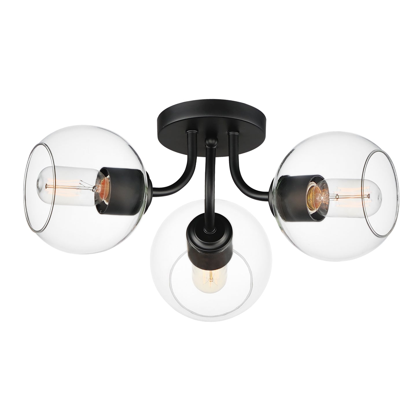 Knox 3-Light Semi-Flush Mount Black by Maxim Lighting
