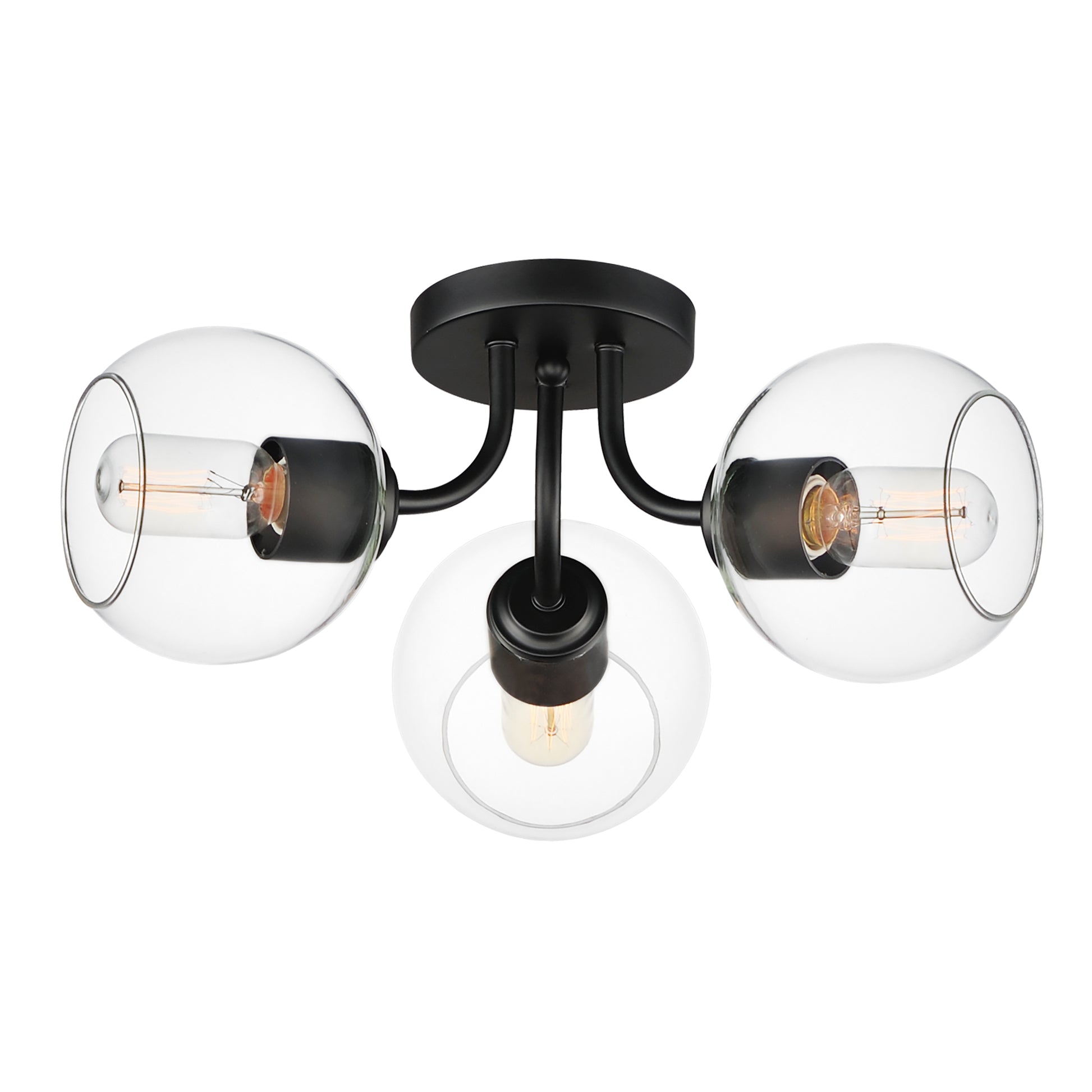 Knox 3-Light Semi-Flush Mount Black by Maxim Lighting