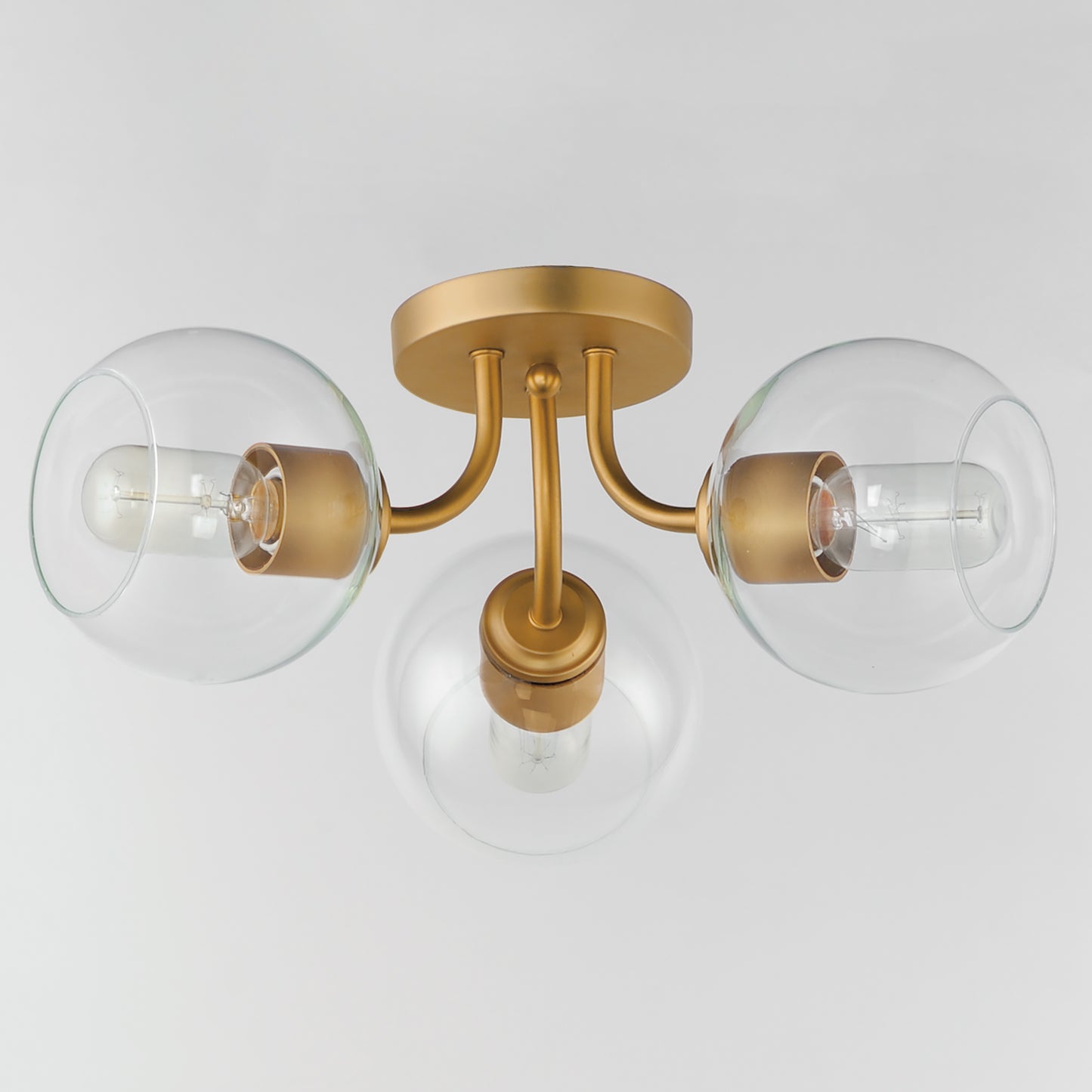 Knox 3-Light Semi-Flush Mount Natural Aged Brass by Maxim Lighting