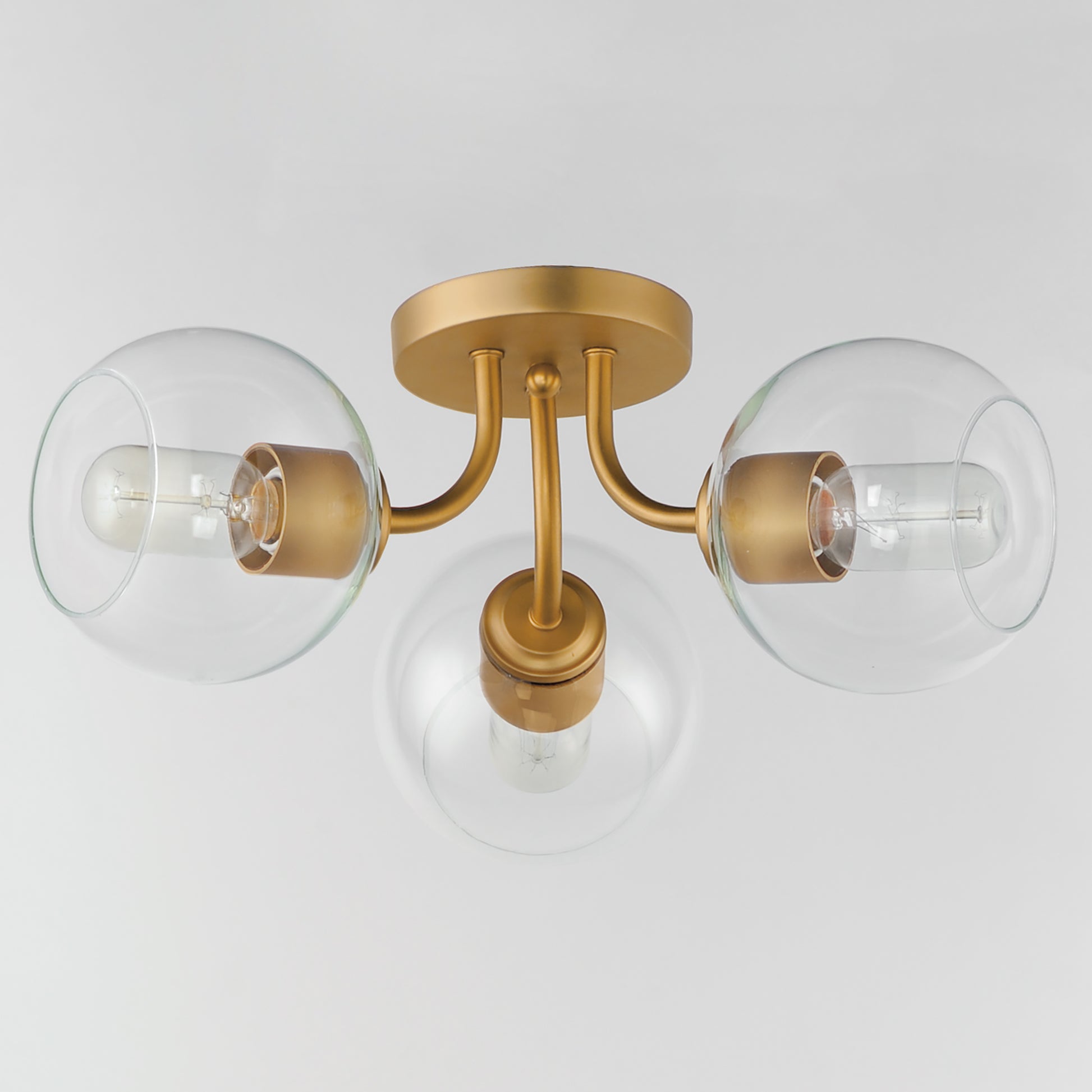 Knox 3-Light Semi-Flush Mount Natural Aged Brass by Maxim Lighting