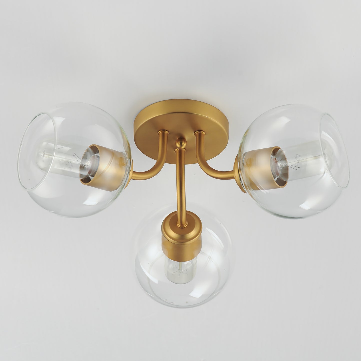 Knox 3-Light Semi-Flush Mount Natural Aged Brass by Maxim Lighting
