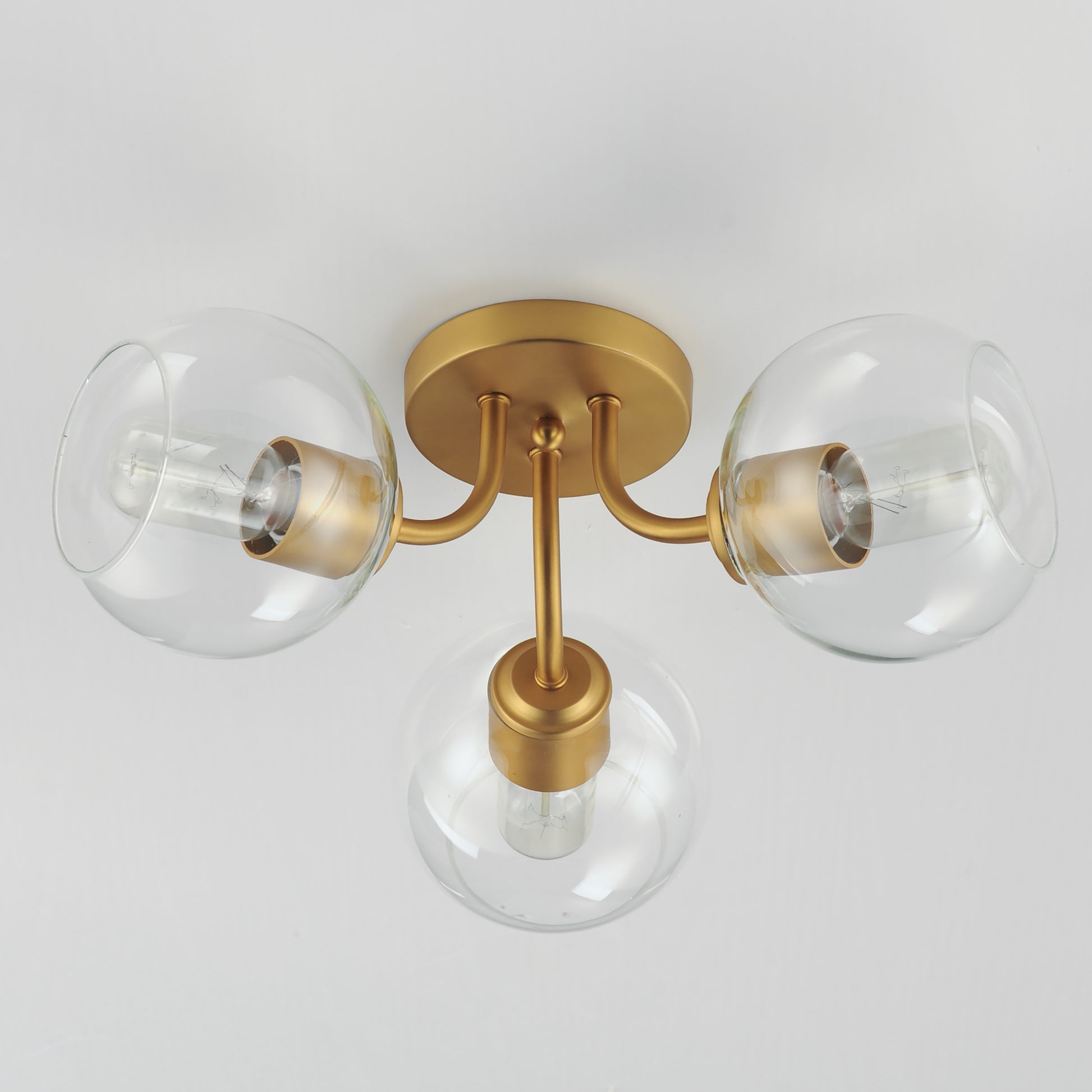 Knox 3-Light Semi-Flush Mount Natural Aged Brass by Maxim Lighting