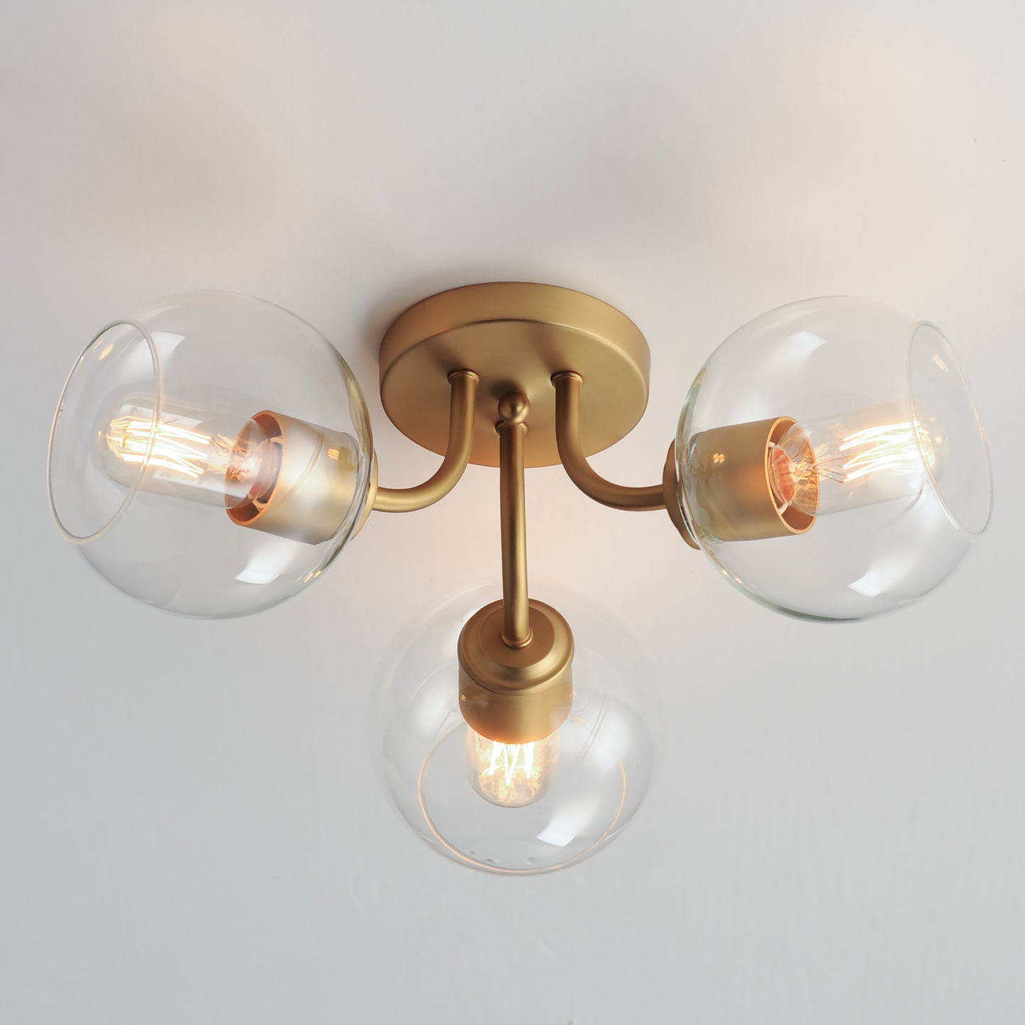 Knox 3-Light Semi-Flush Mount Natural Aged Brass by Maxim Lighting