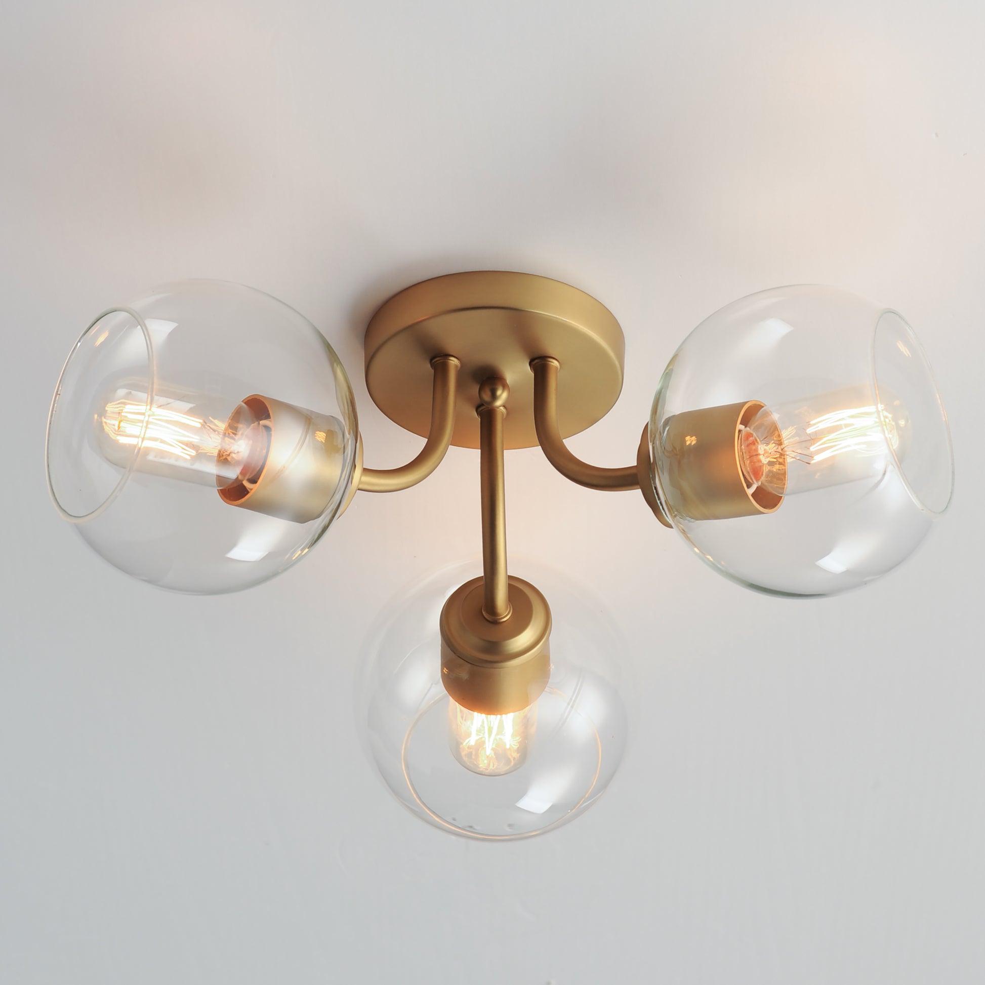 Knox 3-Light Semi-Flush Mount Natural Aged Brass by Maxim Lighting