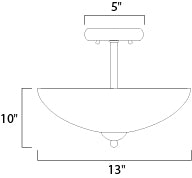 Taylor 2-Light Semi-Flush Mount Satin Nickel by Maxim Lighting