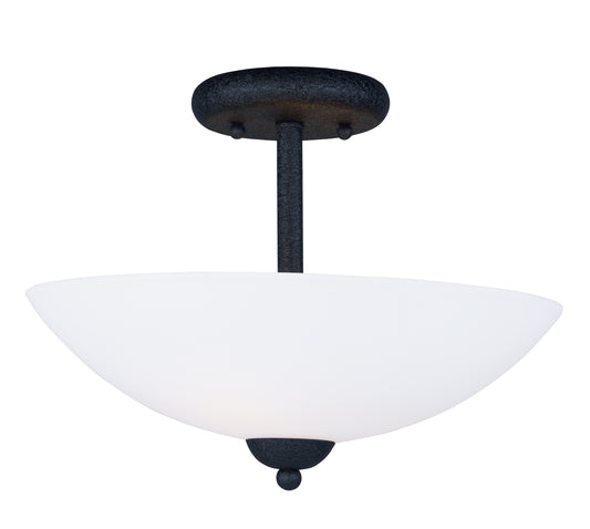 Taylor 2-Light Semi-Flush Mount Textured Black by Maxim Lighting