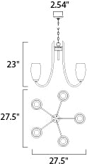 Taylor 5-Light Chandelier Satin Nickel by Maxim Lighting