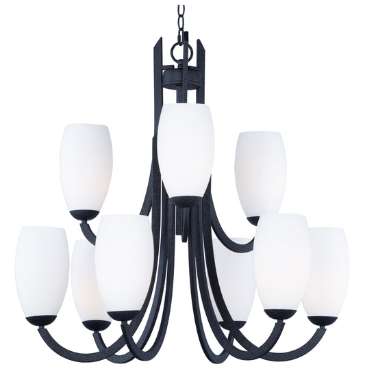 Taylor 9-Light Chandelier Textured Black by Maxim Lighting