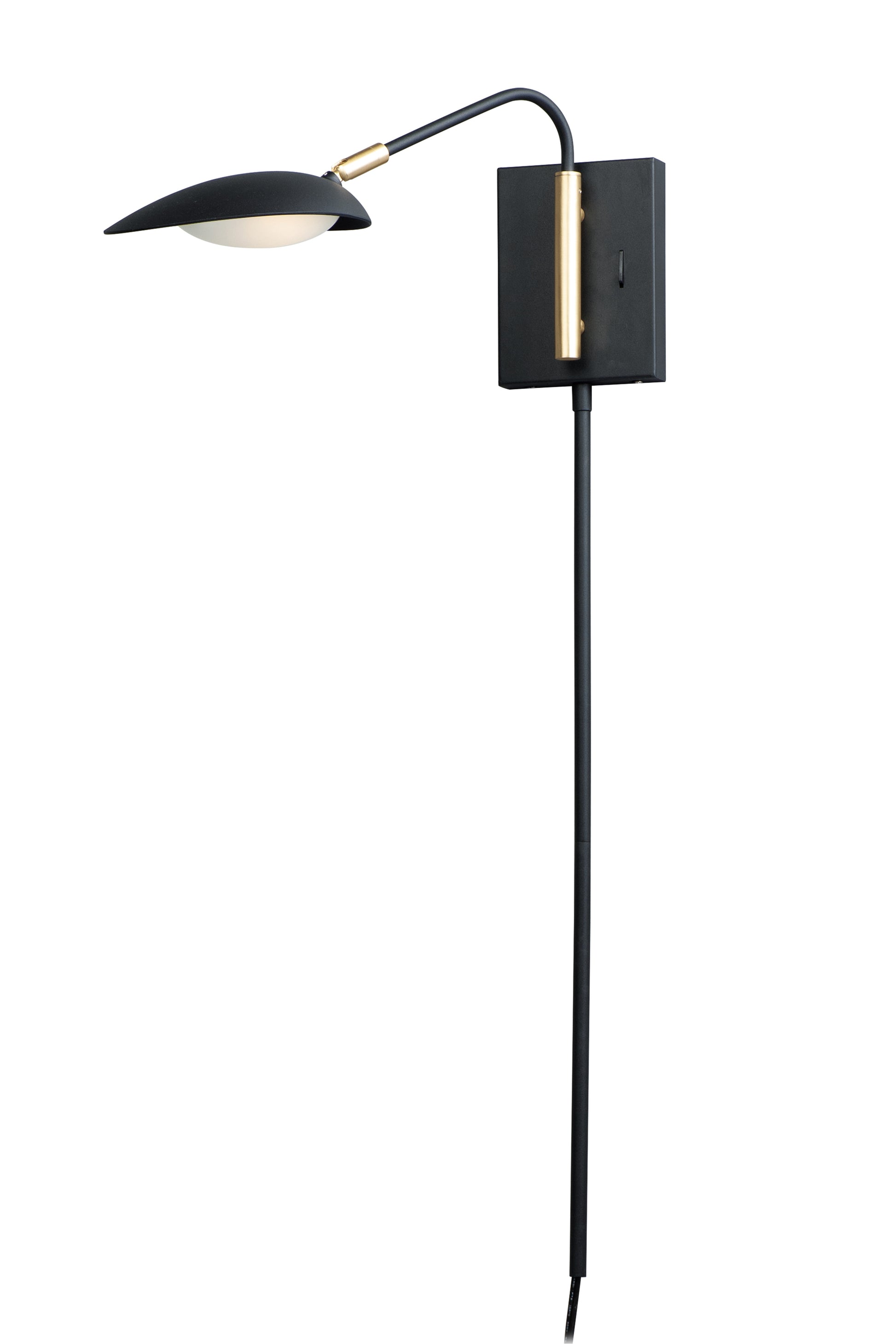 Scan LED Pin-Up Wall Sconce Black/Satin Brass by Maxim Lighting