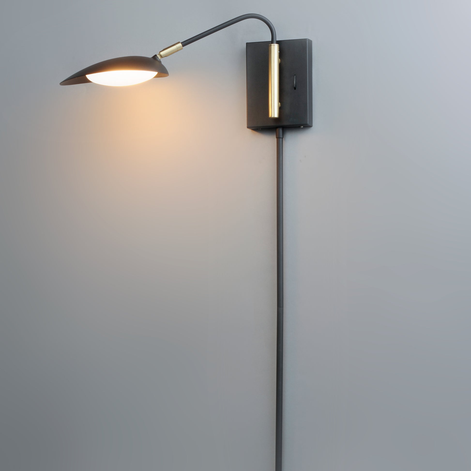 Scan LED Pin-Up Wall Sconce Black/Satin Brass by Maxim Lighting