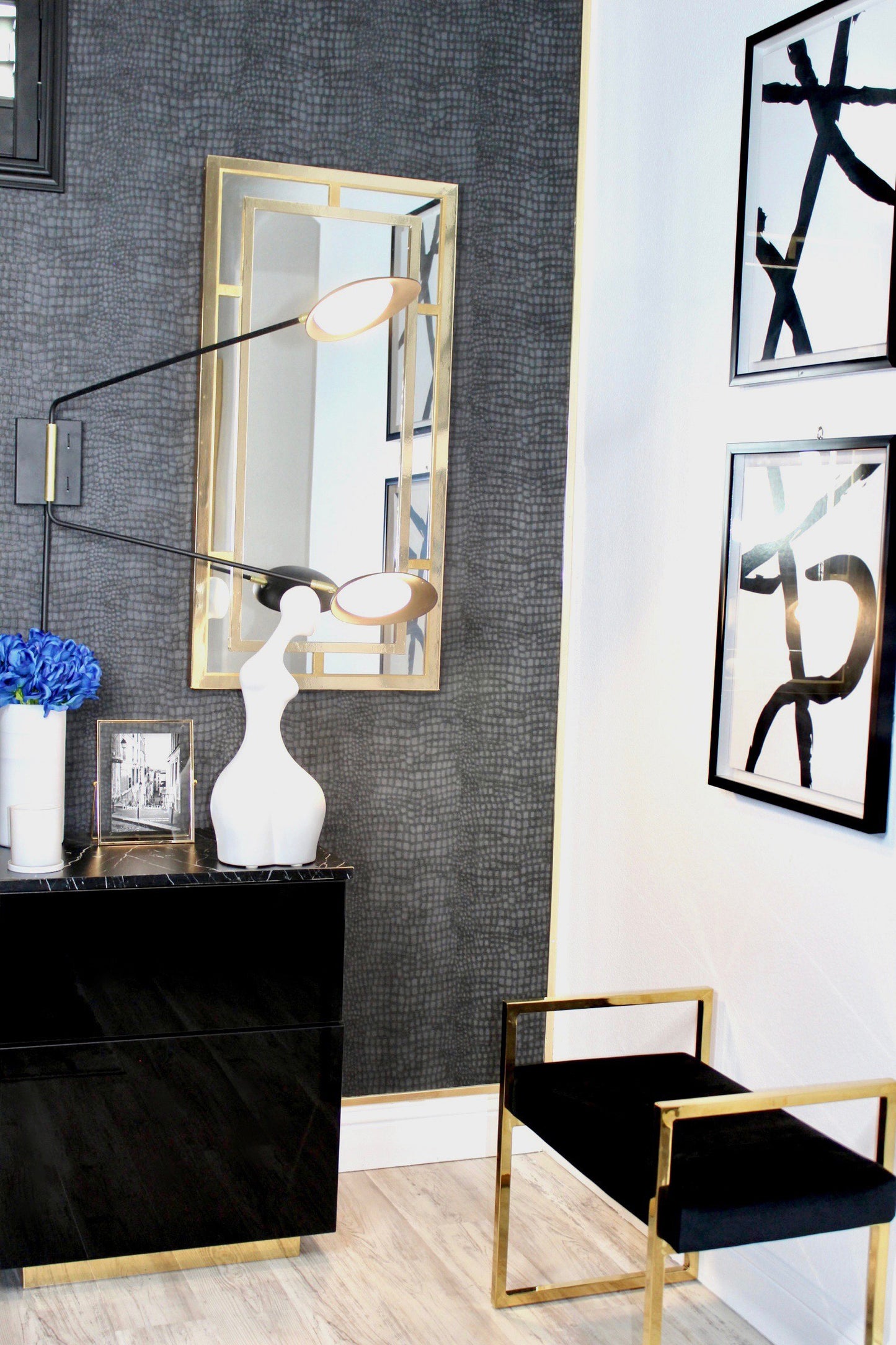Scan 2-Light LED Pin-Up Wall Sconce Black/Satin Brass by Maxim Lighting