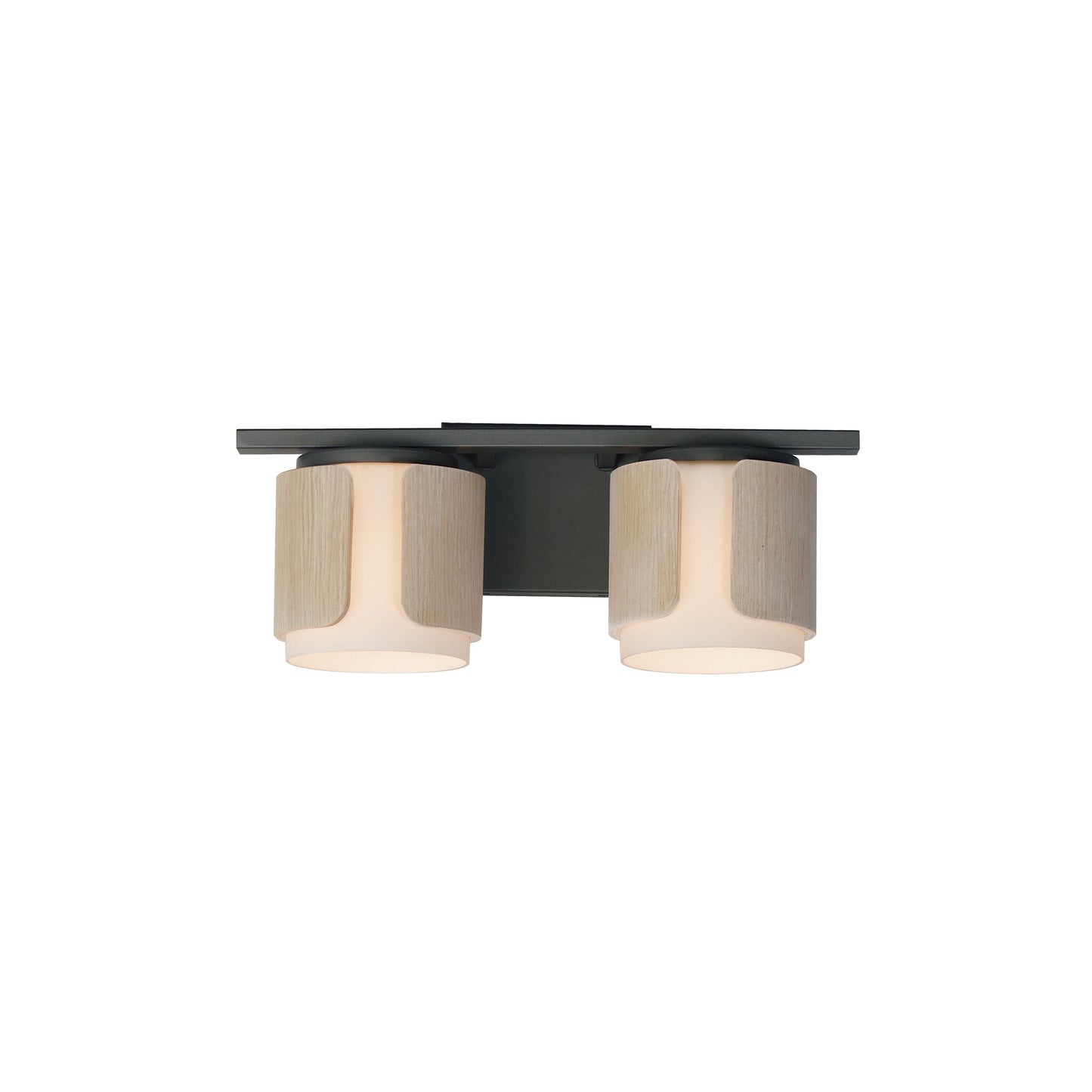 Draughtsman 2-Light Bath Vanity Natural Wood/Charcoal by Maxim Lighting