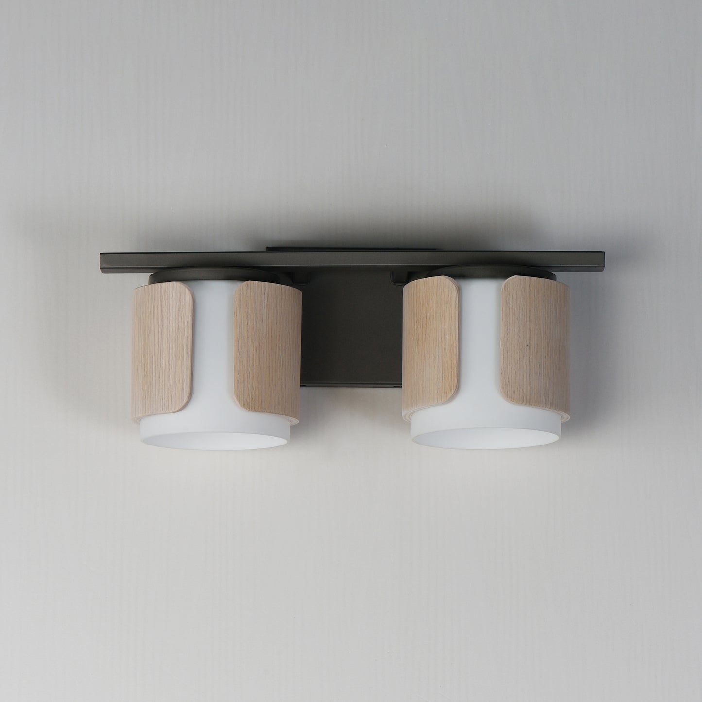 Draughtsman 2-Light Bath Vanity Natural Wood/Charcoal by Maxim Lighting