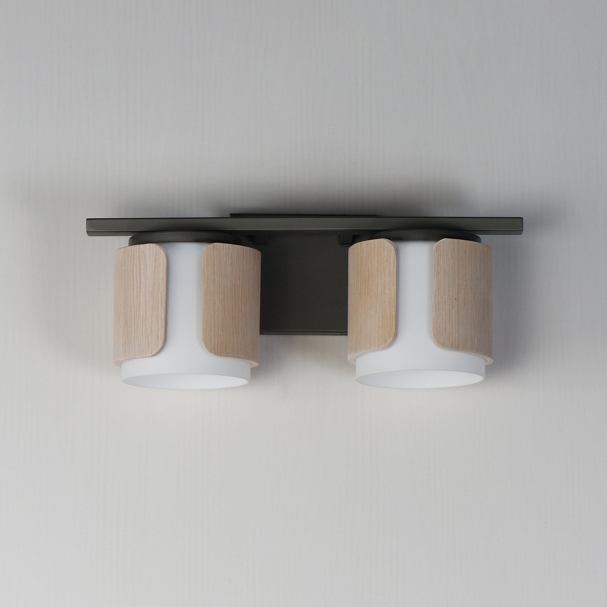 Draughtsman 2-Light Bath Vanity Natural Wood/Charcoal by Maxim Lighting