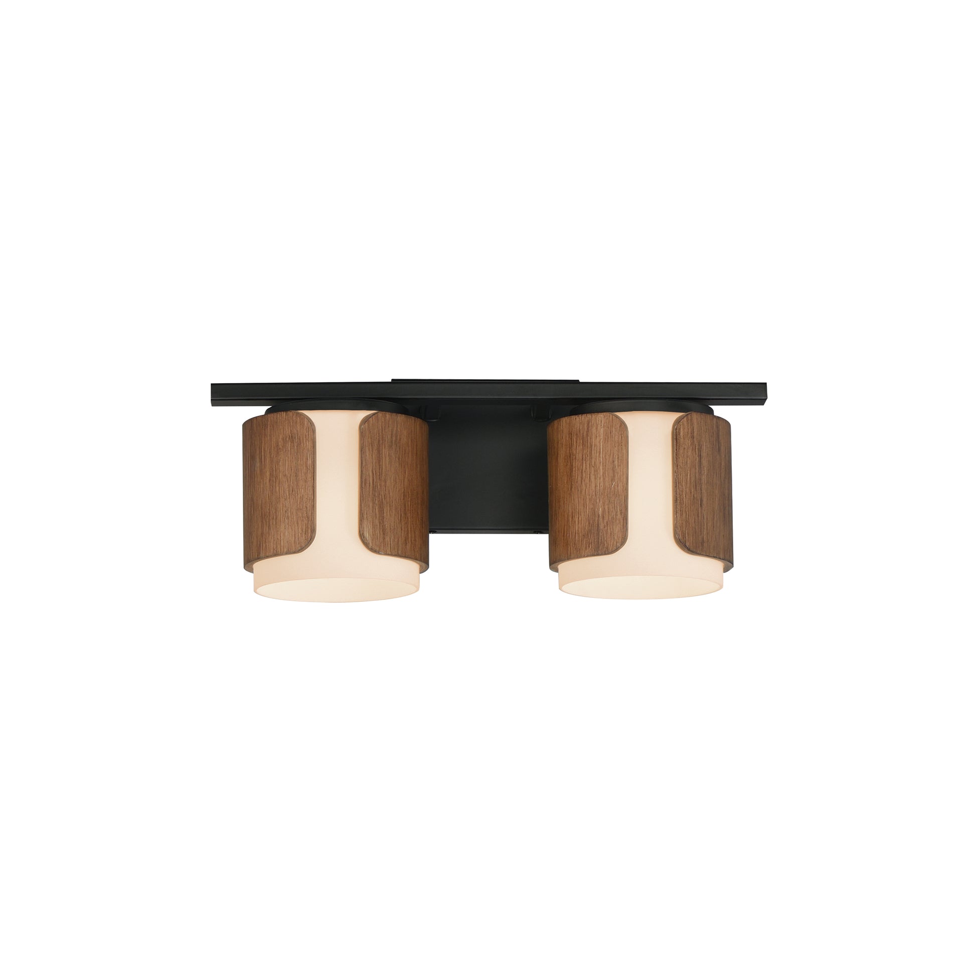 Draughtsman 2-Light Bath Vanity Walnut/Black by Maxim Lighting