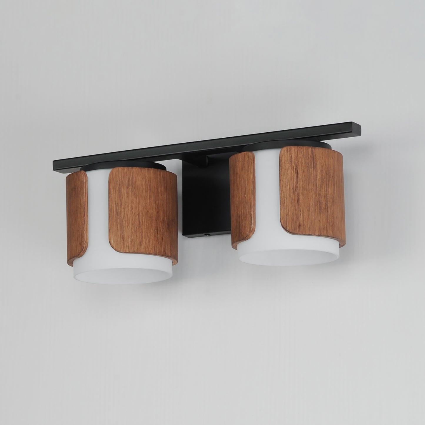 Draughtsman 2-Light Bath Vanity Walnut/Black by Maxim Lighting