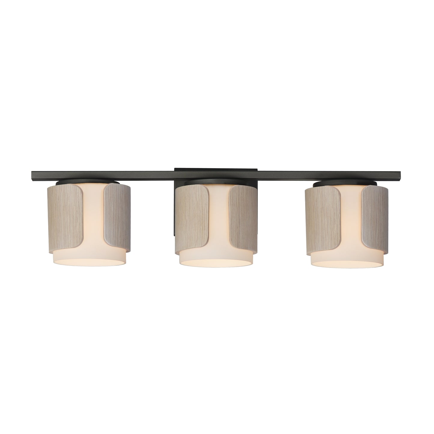 Draughtsman 3-Light Bath Vanity Natural Wood/Charcoal by Maxim Lighting