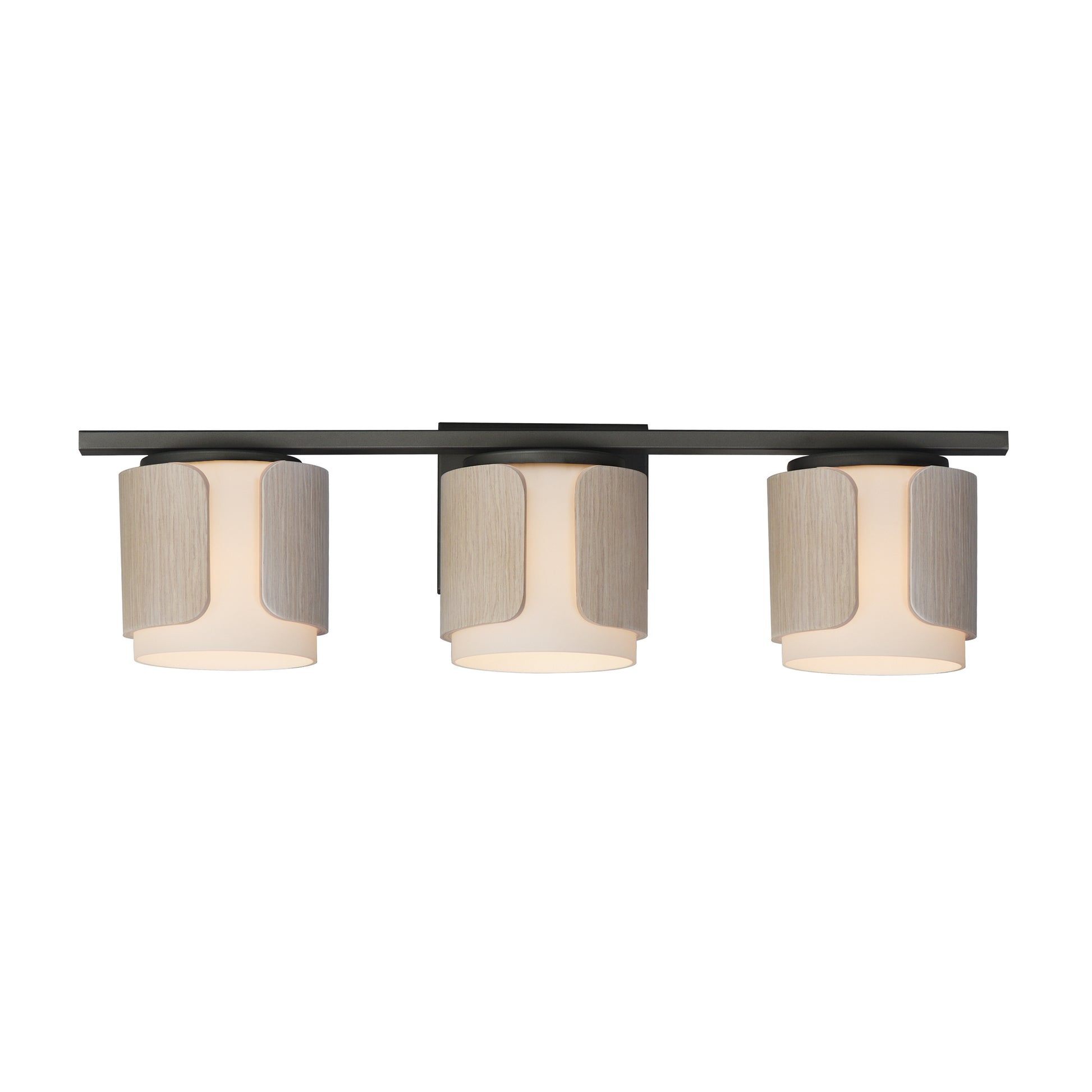Draughtsman 3-Light Bath Vanity Natural Wood/Charcoal by Maxim Lighting