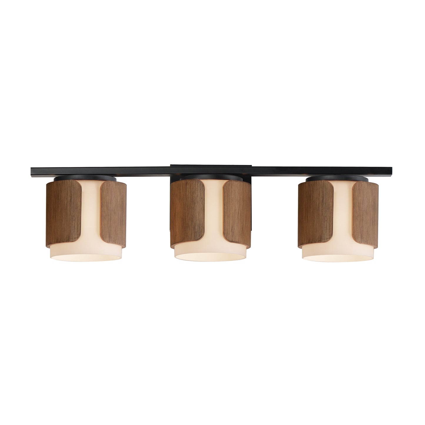 Draughtsman 3-Light Bath Vanity Walnut/Black by Maxim Lighting