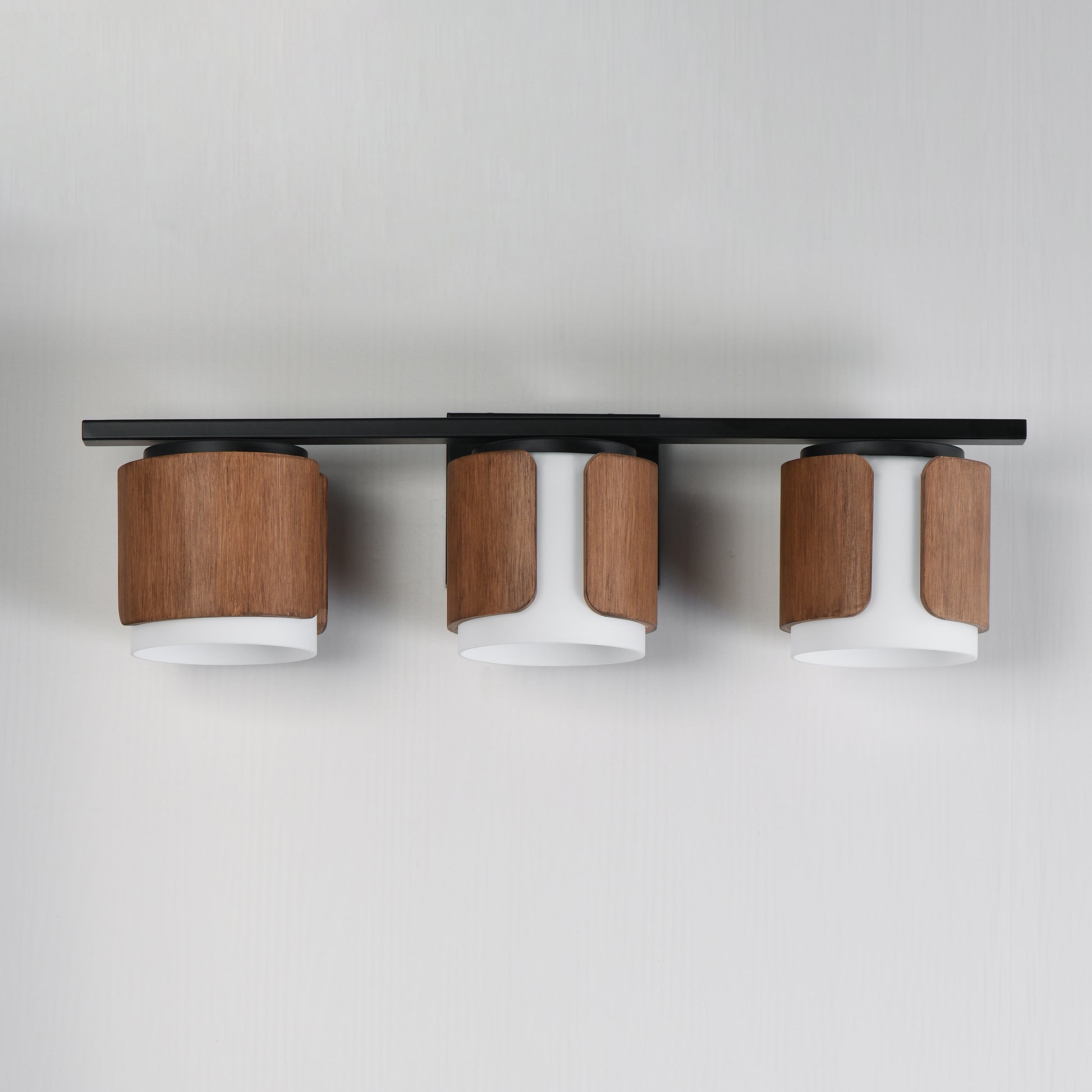 Draughtsman 3-Light Bath Vanity Walnut/Black by Maxim Lighting