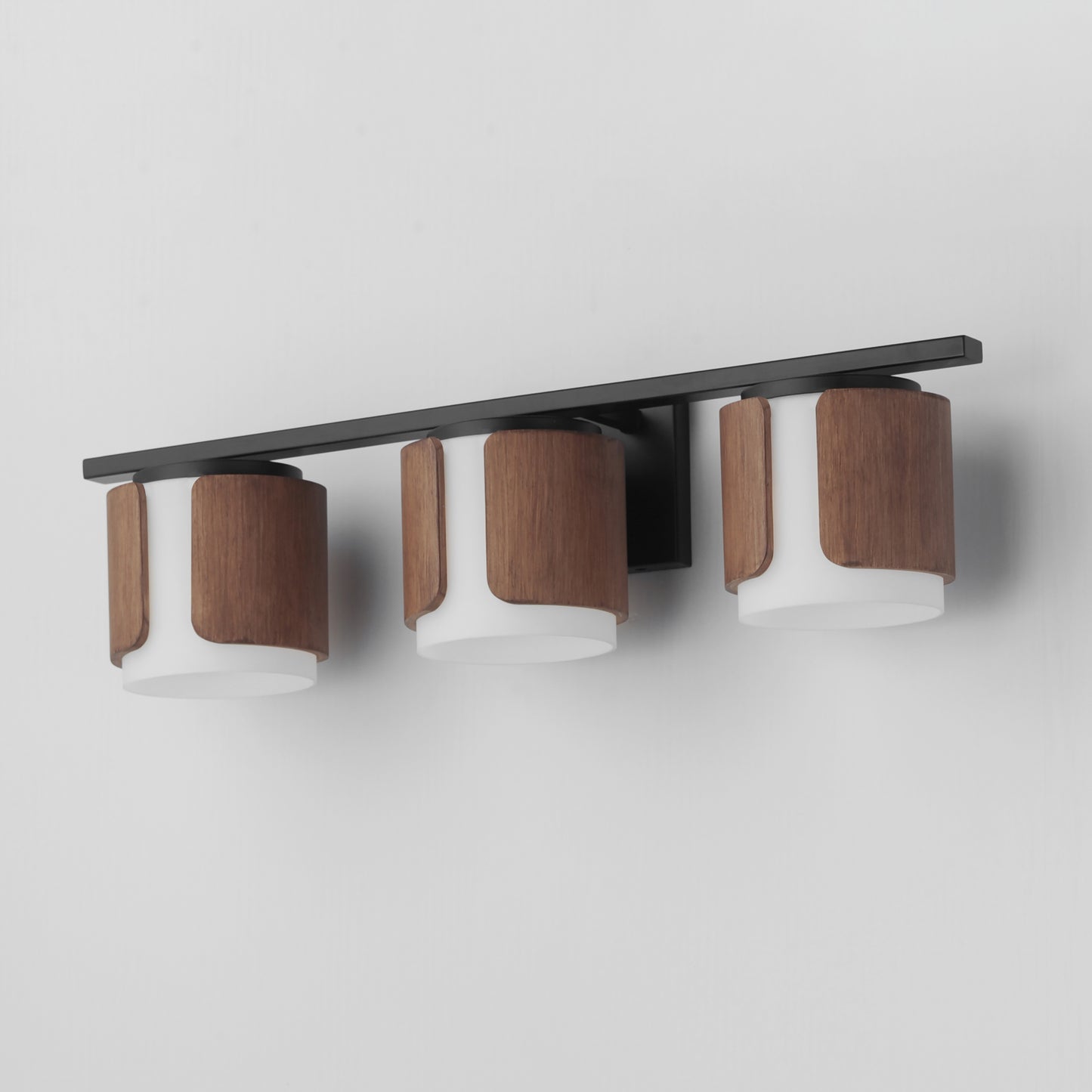 Draughtsman 3-Light Bath Vanity Walnut/Black by Maxim Lighting