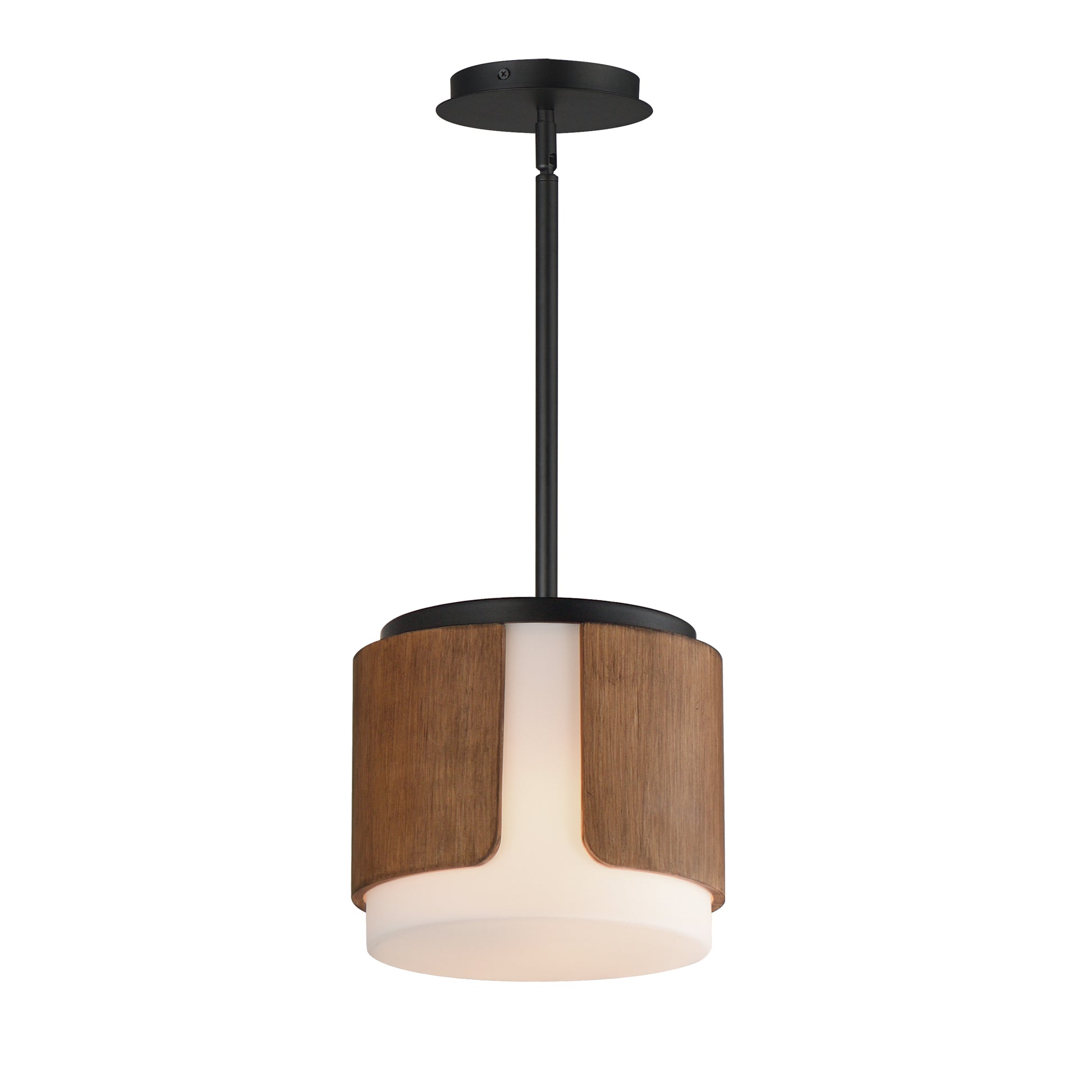 Draughtsman 10" Semi Flush Mount Pendant Walnut/Black by Maxim Lighting