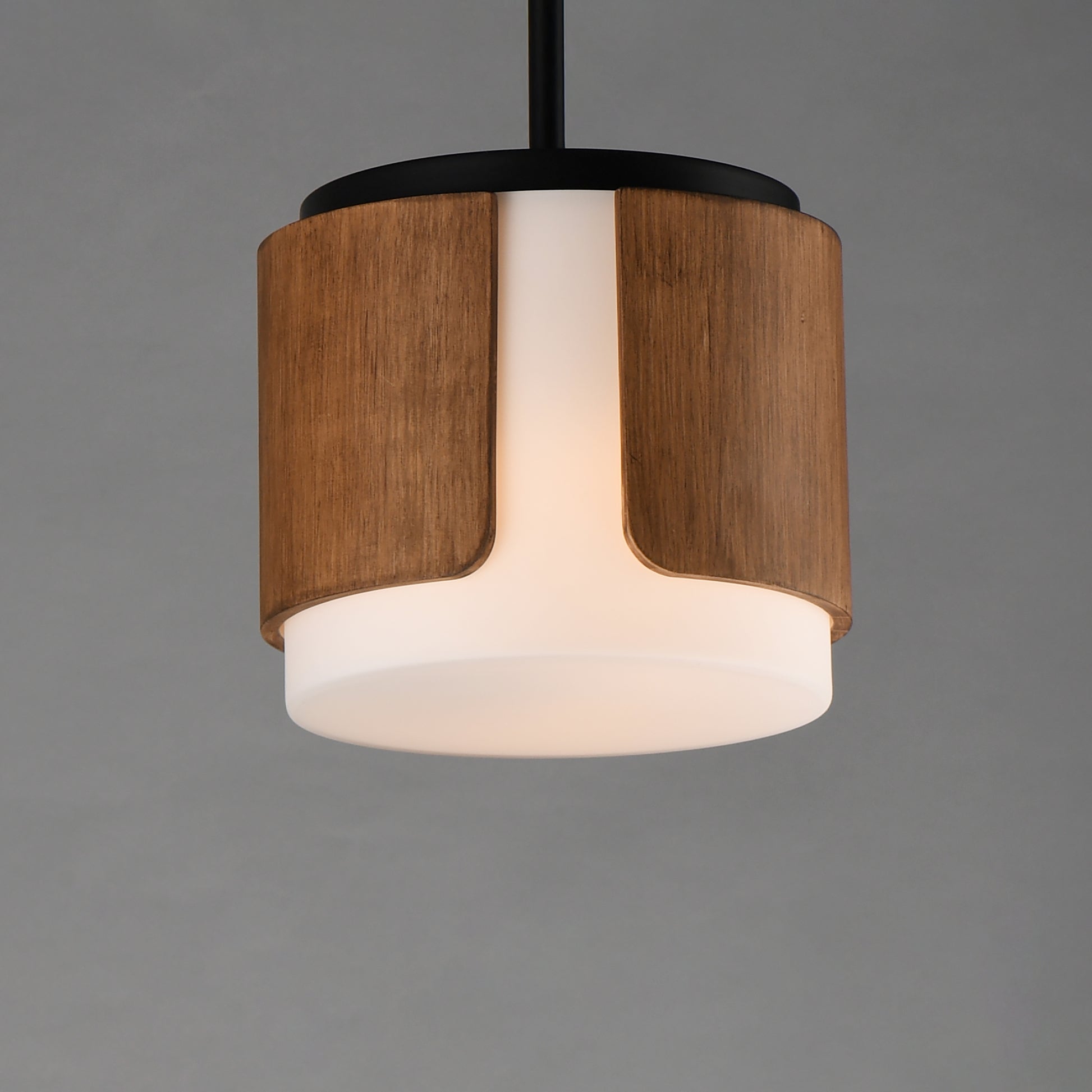 Draughtsman 10" Semi Flush Mount Pendant Walnut/Black by Maxim Lighting