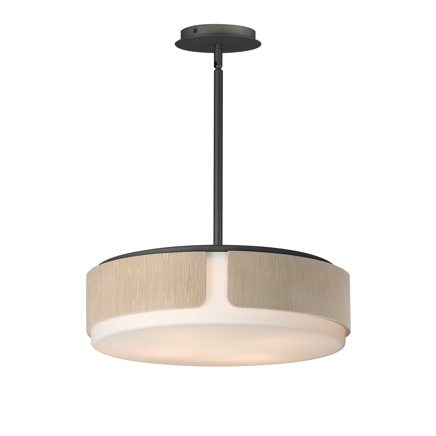 Draughtsman 18" Semi Flush Mount Pendant Natural Wood/Charcoal by Maxim Lighting
