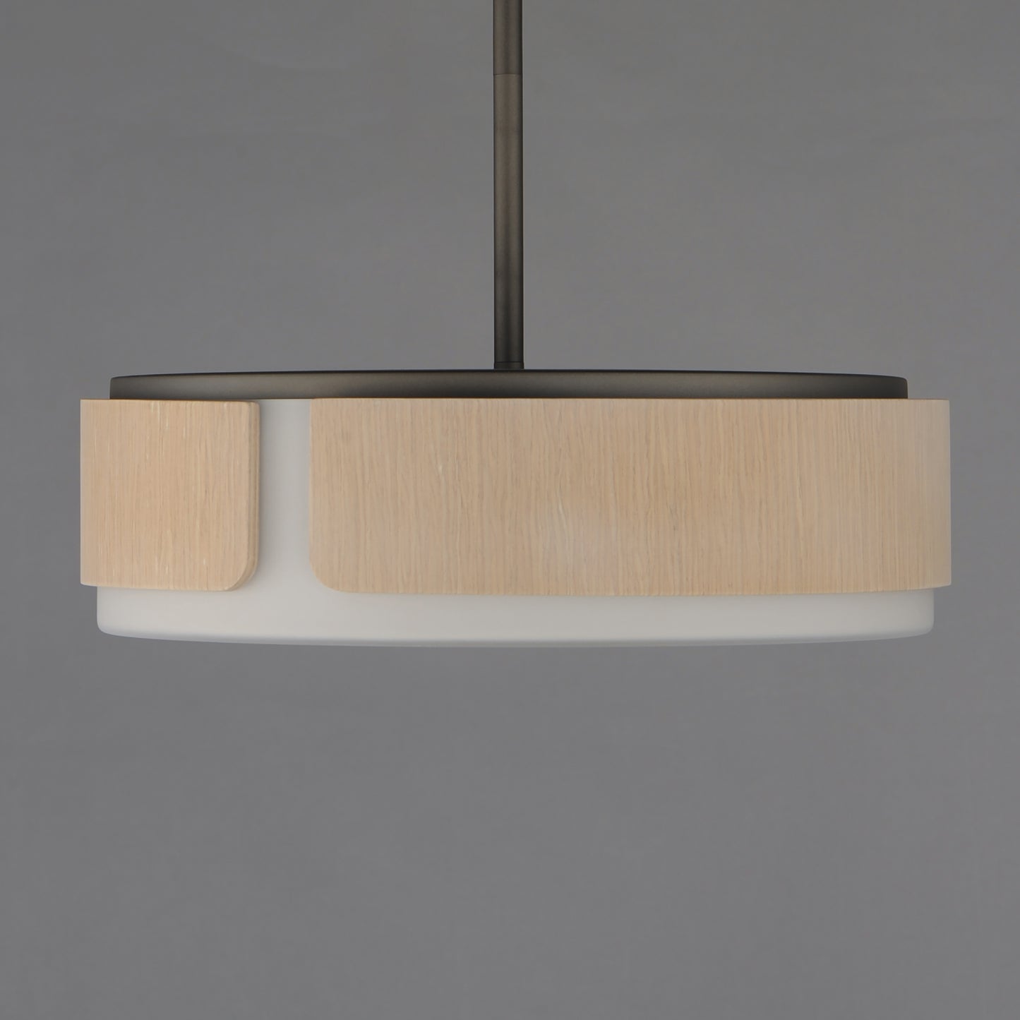 Draughtsman 18" Semi Flush Mount Pendant Natural Wood/Charcoal by Maxim Lighting