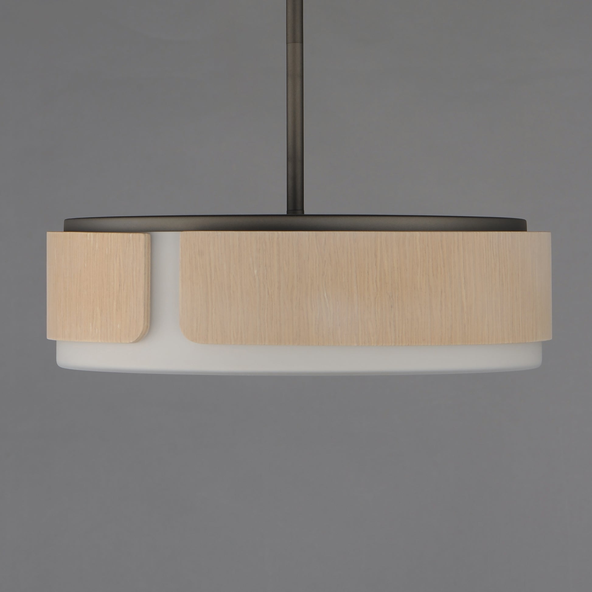 Draughtsman 18" Semi Flush Mount Pendant Natural Wood/Charcoal by Maxim Lighting