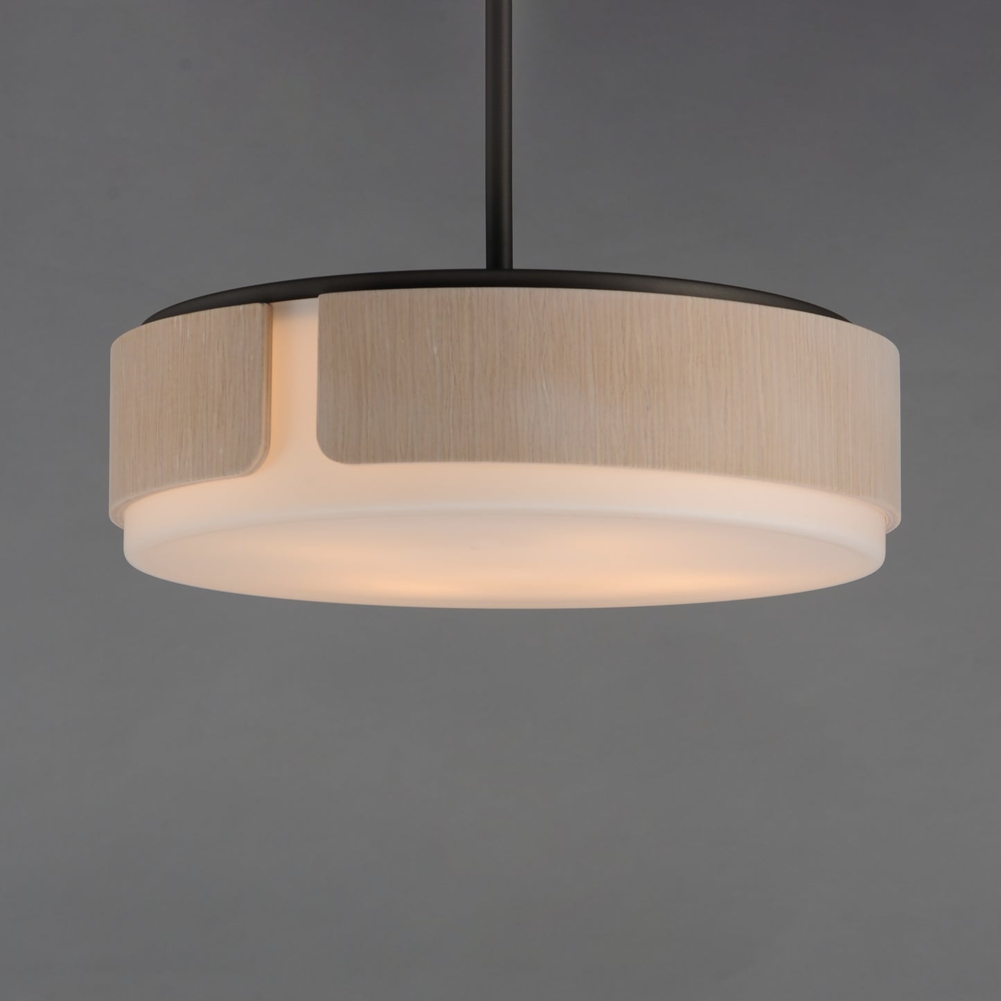 Draughtsman 18" Semi Flush Mount Pendant Natural Wood/Charcoal by Maxim Lighting