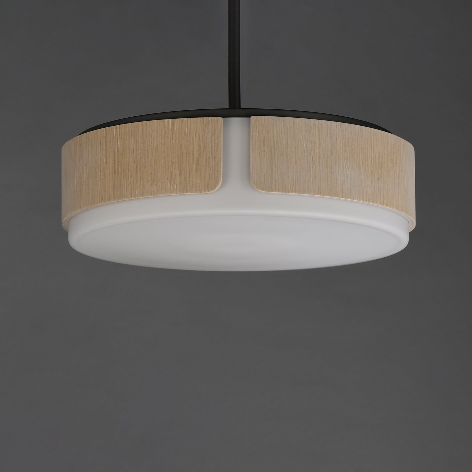 Draughtsman 18" Semi Flush Mount Pendant Natural Wood/Charcoal by Maxim Lighting