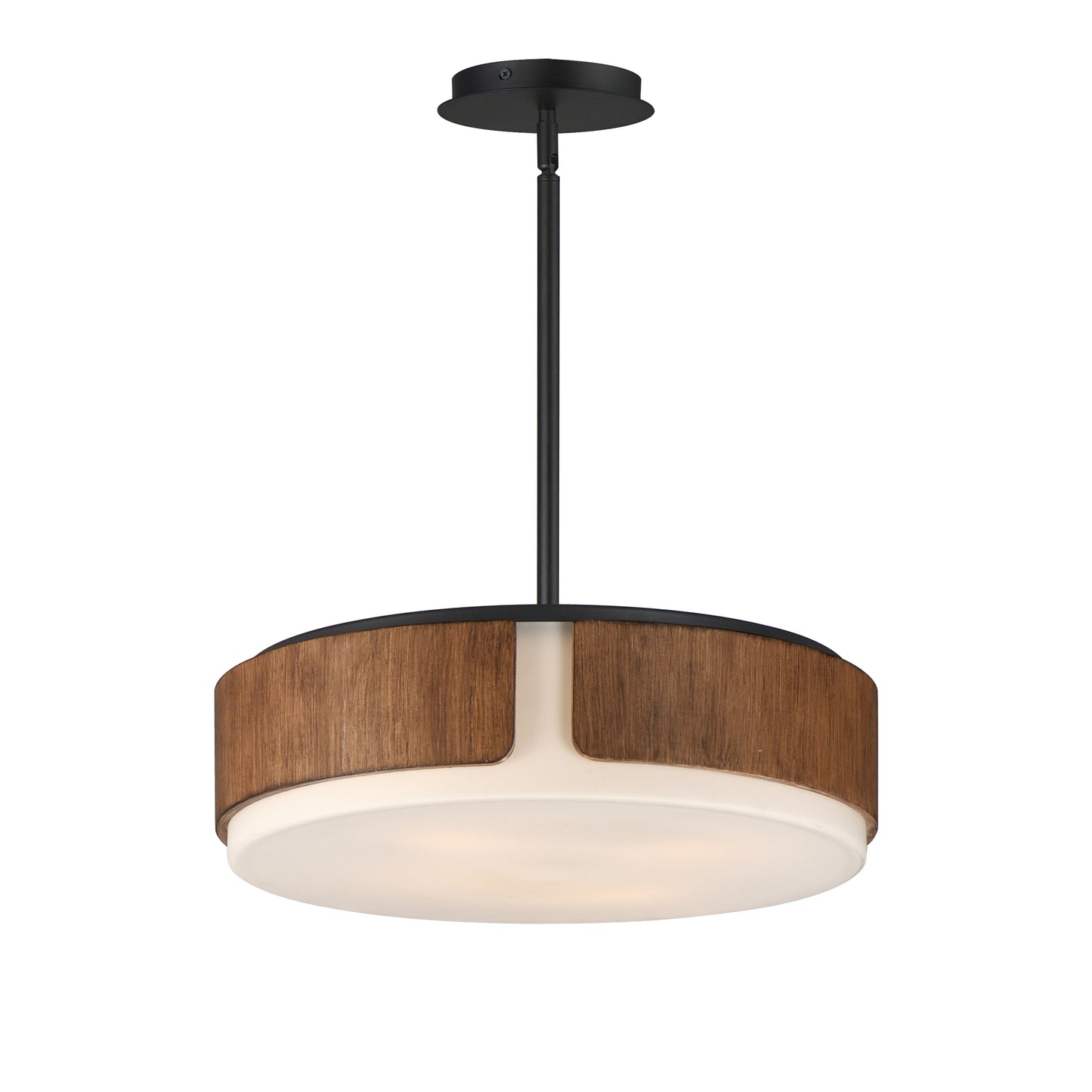 Draughtsman 18" Semi Flush Mount Pendant Walnut/Black by Maxim Lighting