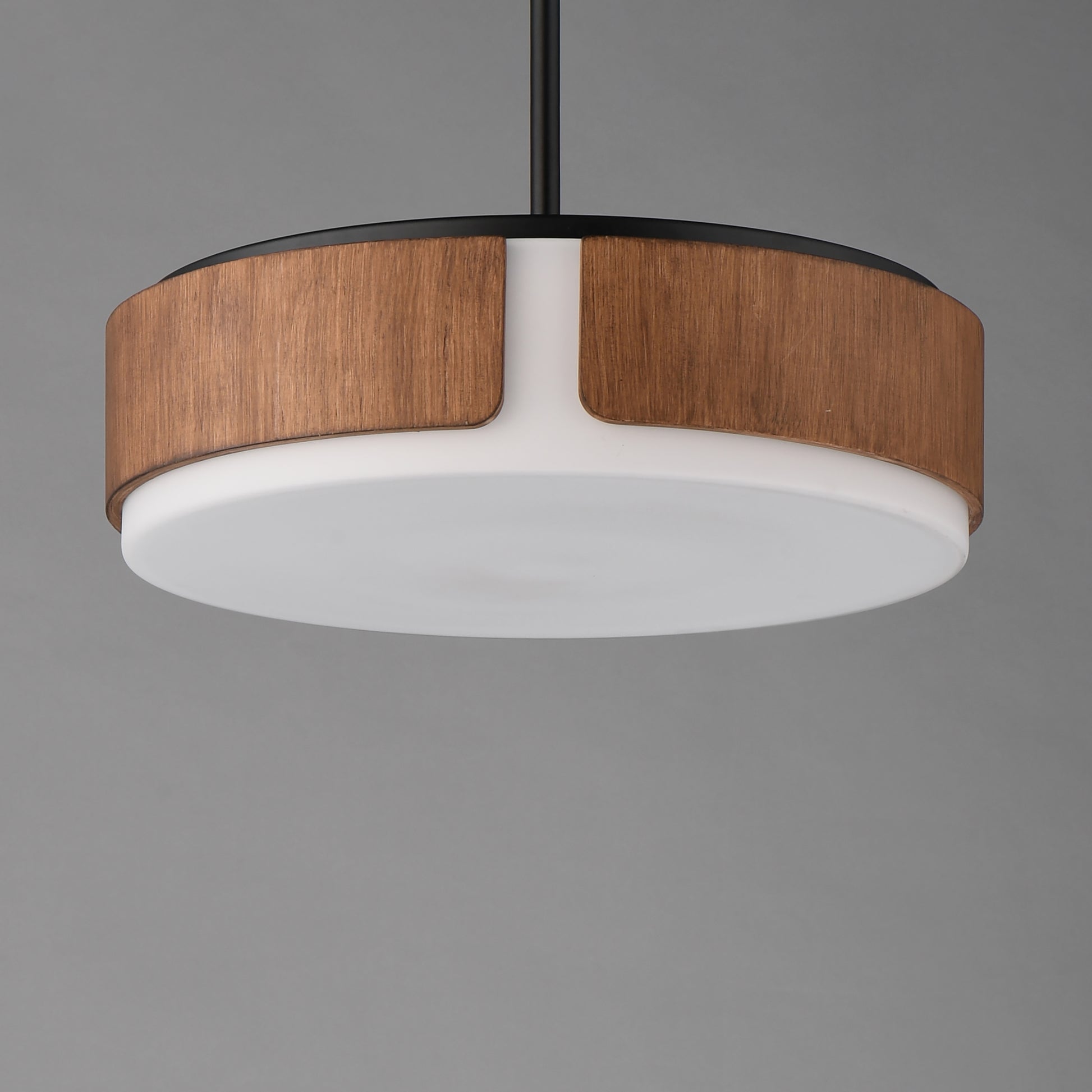 Draughtsman 18" Semi Flush Mount Pendant Walnut/Black by Maxim Lighting