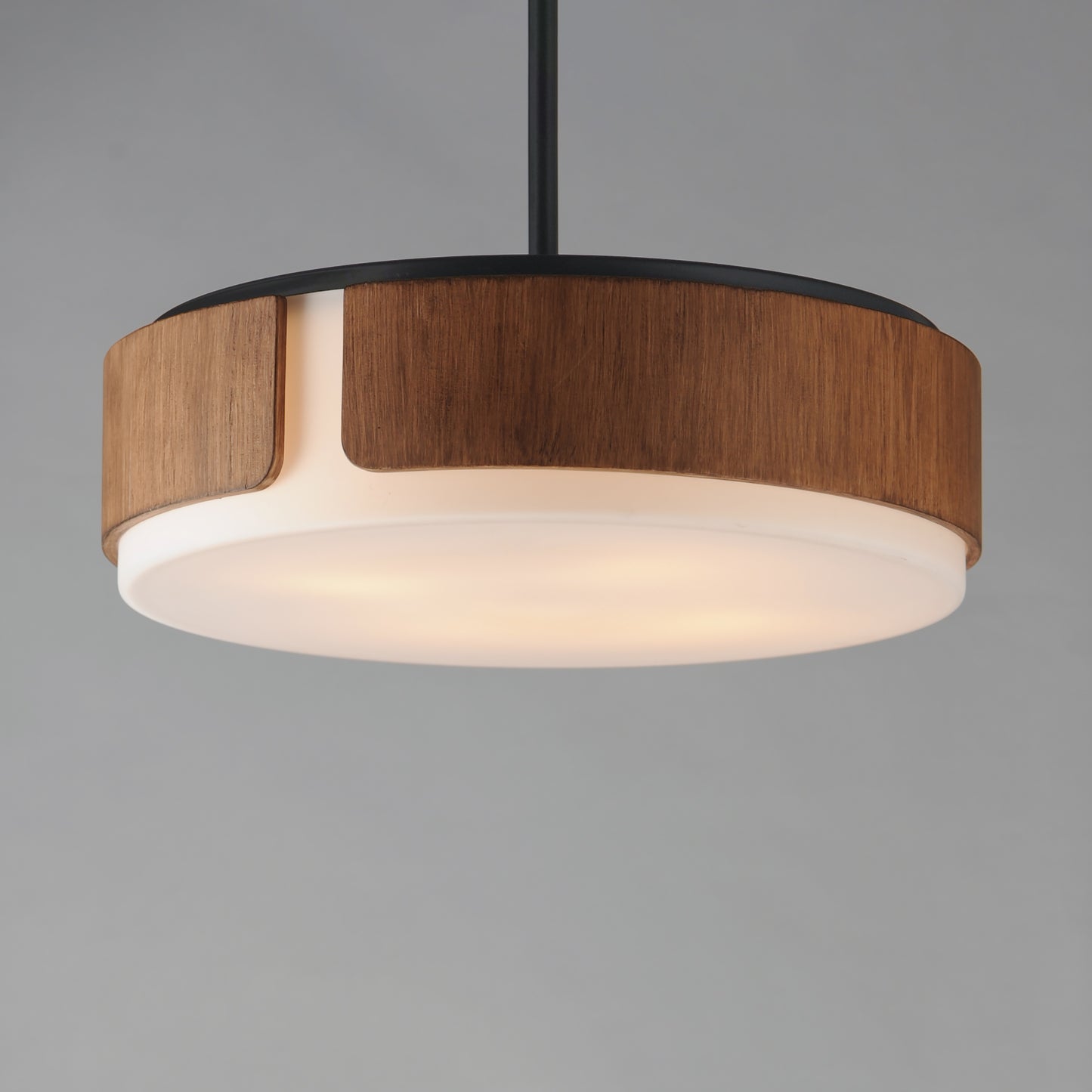 Draughtsman 18" Semi Flush Mount Pendant Walnut/Black by Maxim Lighting
