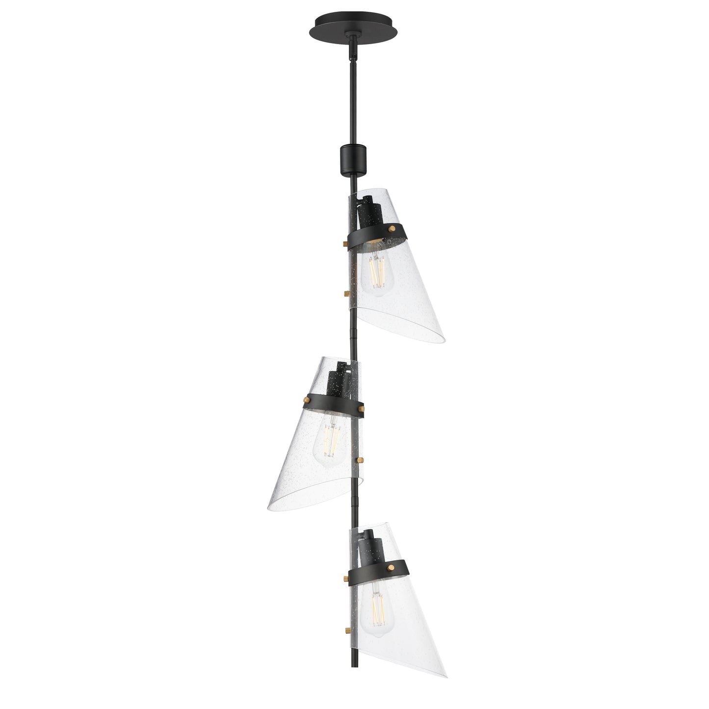 Finch 3-Light Vertical Pendant Dark Bronze/Antique Brass by Maxim Lighting